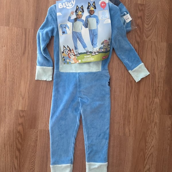 Disguise Bluey Costume Size L 4-6X Jumpsuit With Headpiece