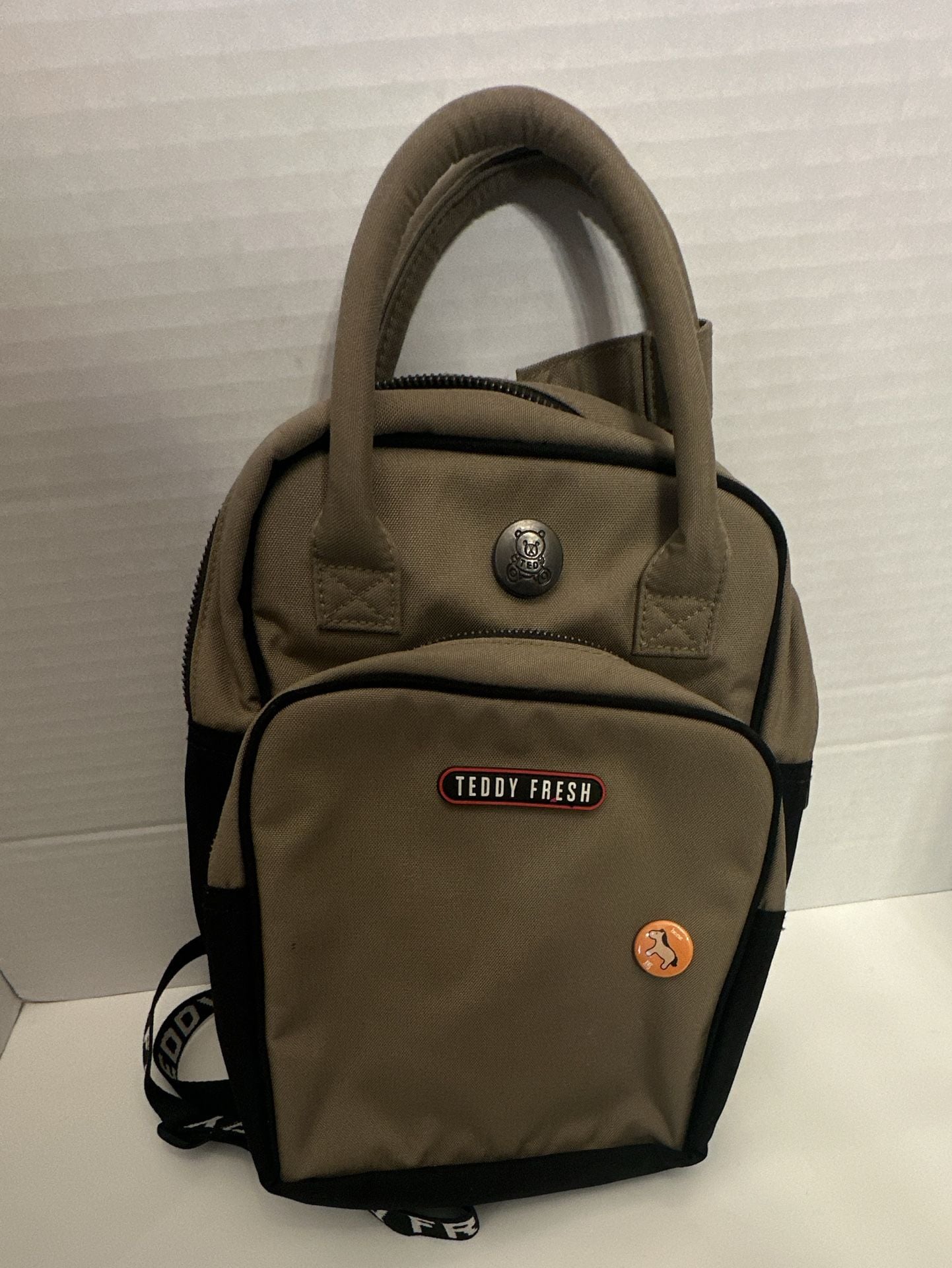 Teddy Fresh Mini Backpack Tan Brown Canvas Convertible Bag 2