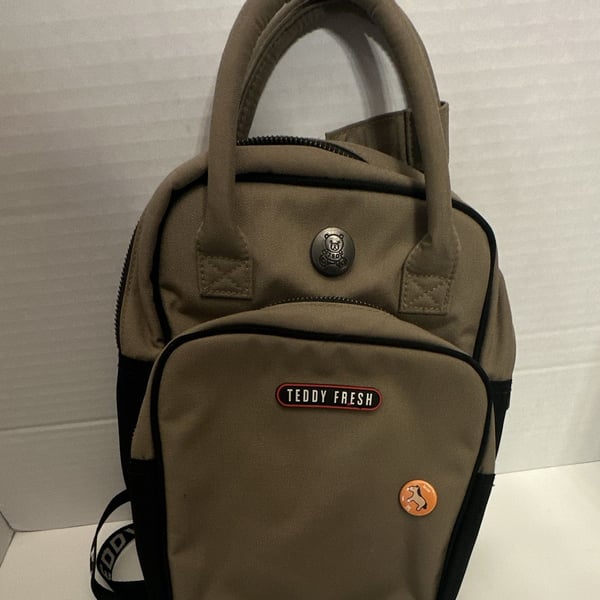 Teddy Fresh Mini Backpack Tan Brown Canvas Convertible Bag