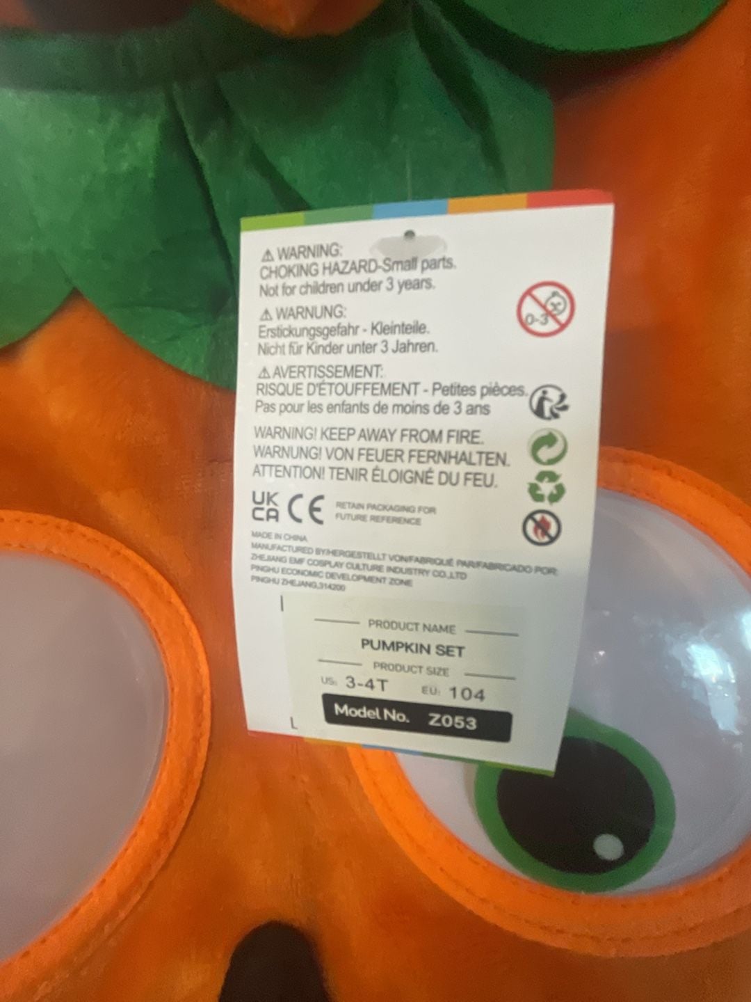 Pumpkin Halloween Costume Set 11