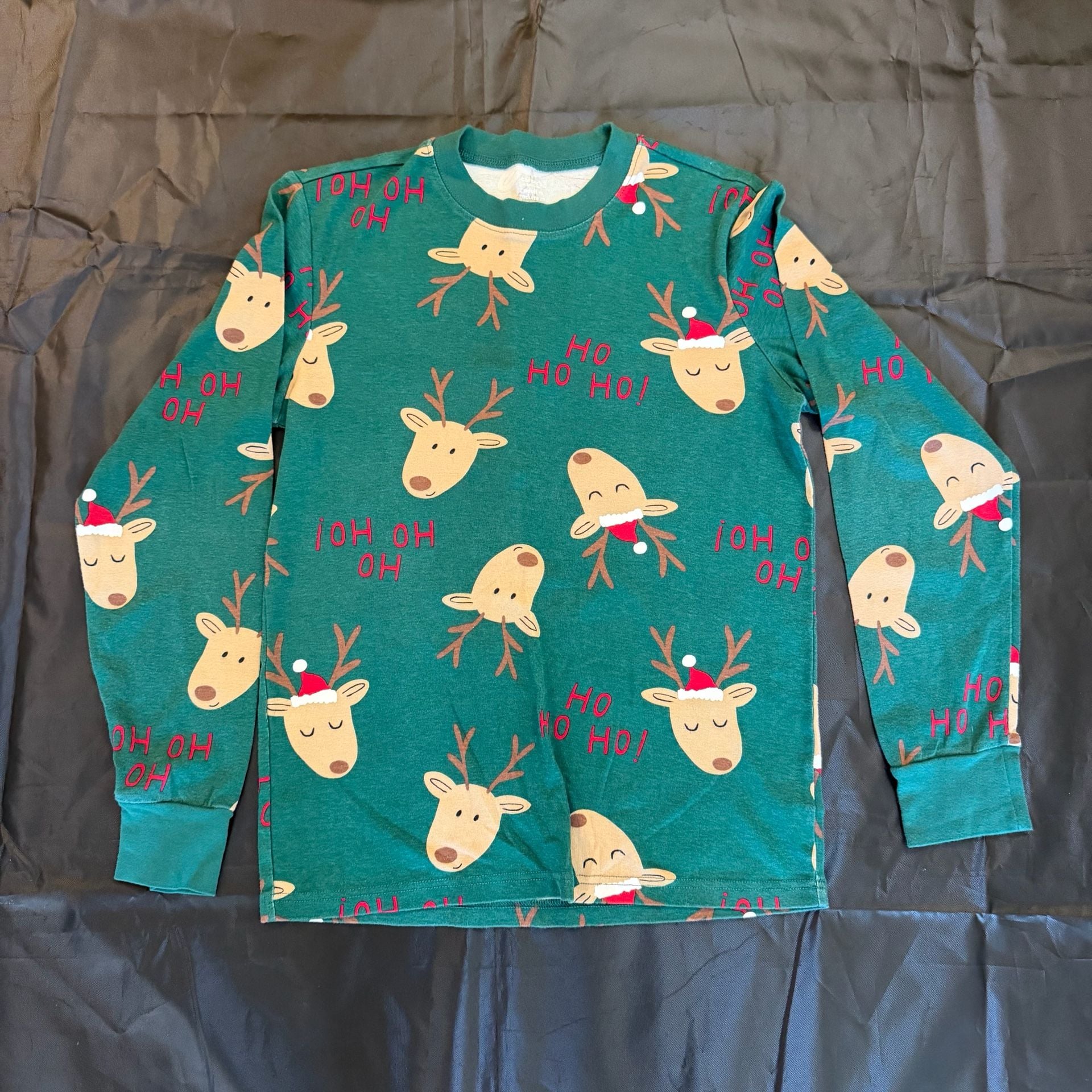 Carter's Reindeer Bedtime Shirt Size Adult M Green Christmas Pajama Top 2