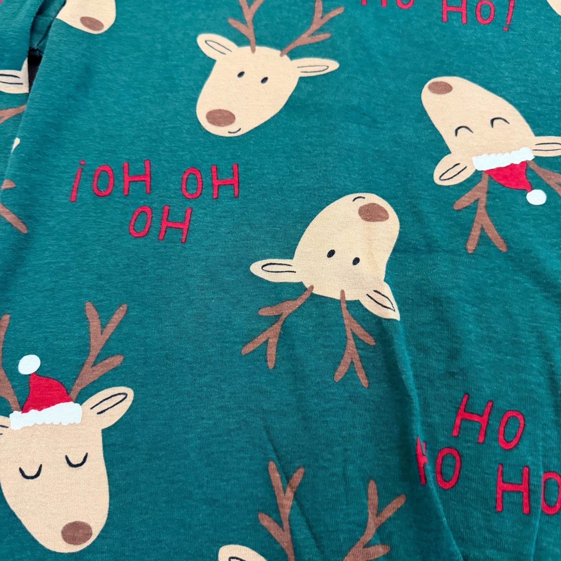 Carter's Reindeer Bedtime Shirt Size Adult M Green Christmas Pajama Top 3