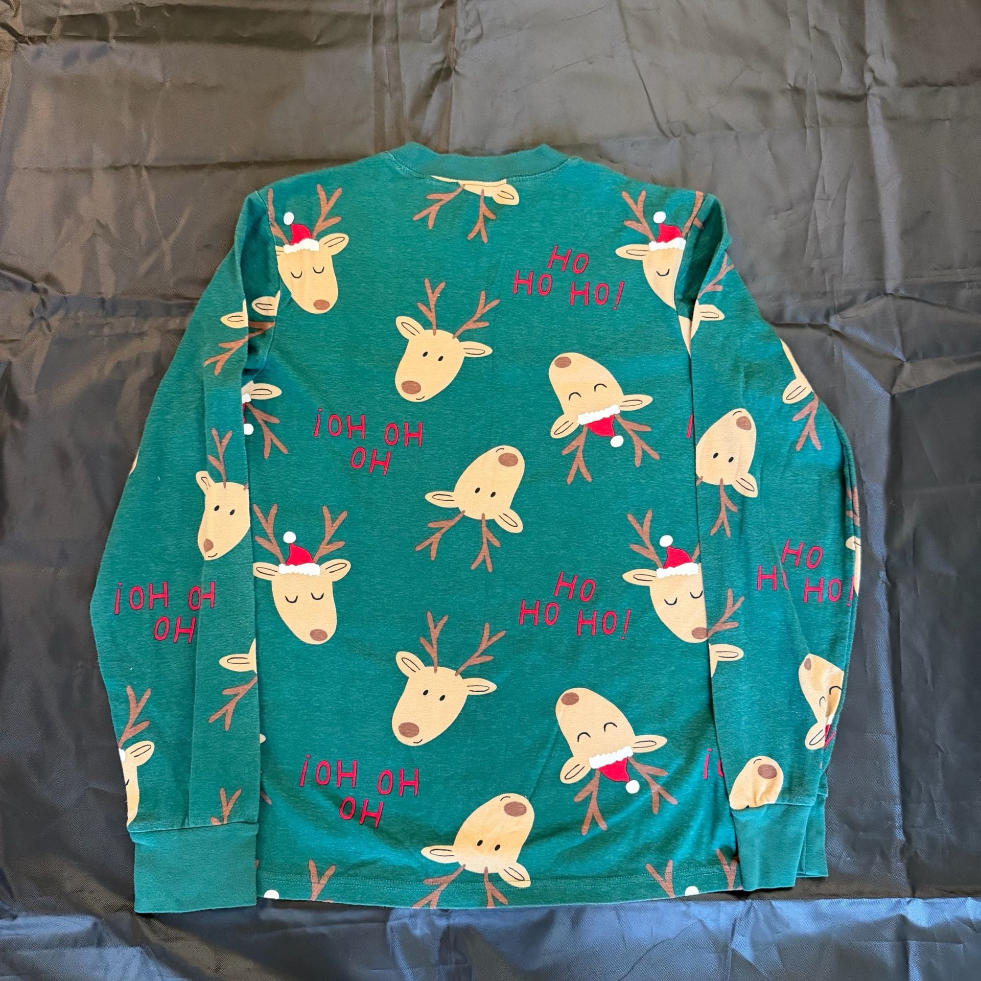 Carter's Reindeer Bedtime Shirt Size Adult M Green Christmas Pajama Top 7