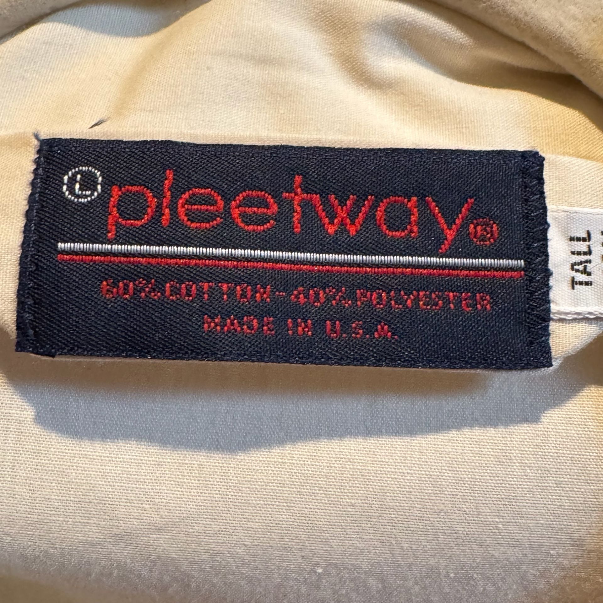Vintage Pleetway Men’s Pajama Set Tall L USA Cream Red Piping Retro Lounge 4