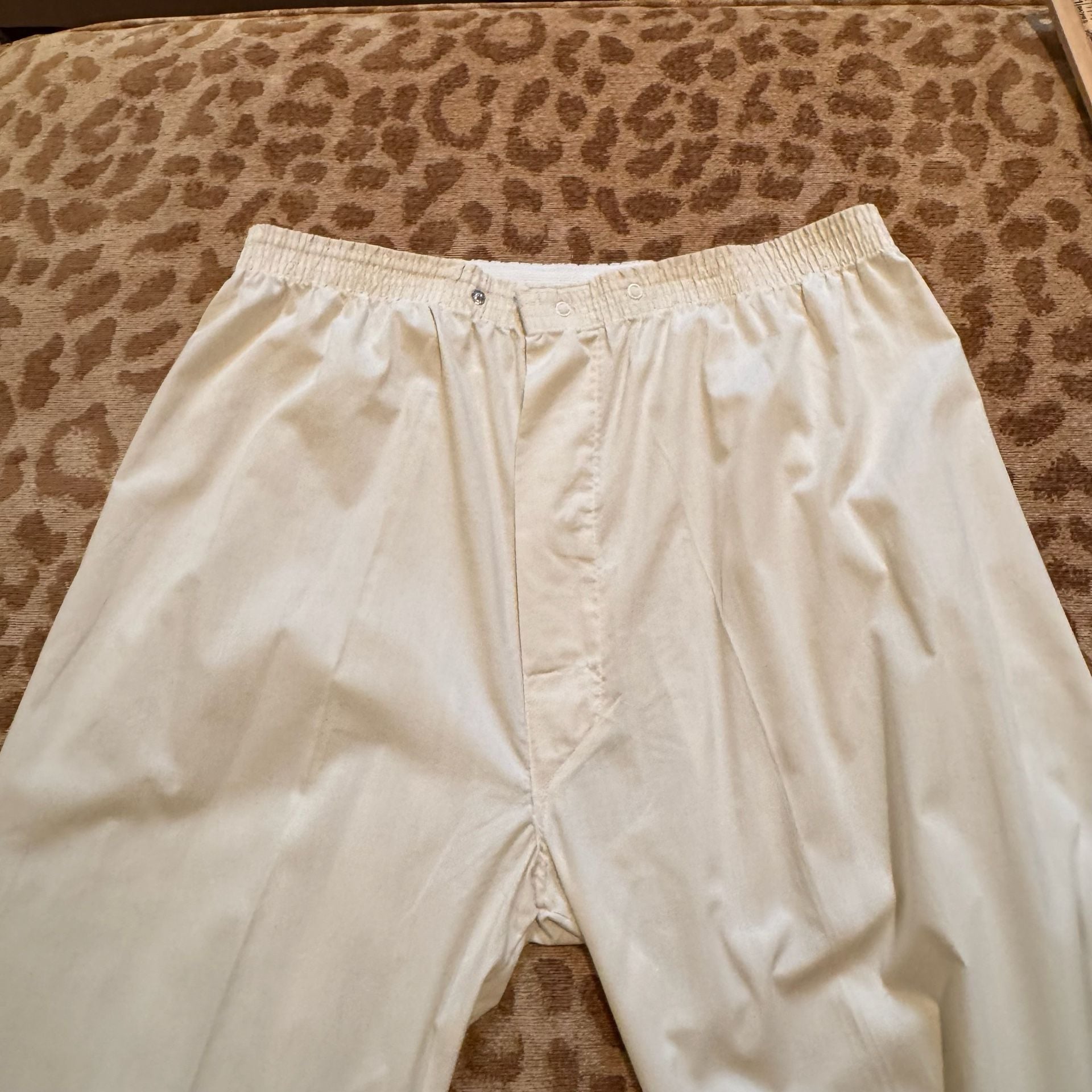 Vintage Pleetway Men’s Pajama Set Tall L USA Cream Red Piping Retro Lounge 10