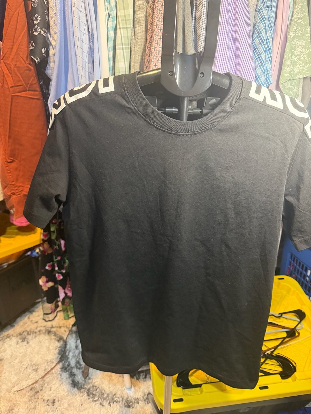 Fendi Logo T-Shirt Size L Black Cotton Short Sleeve 3