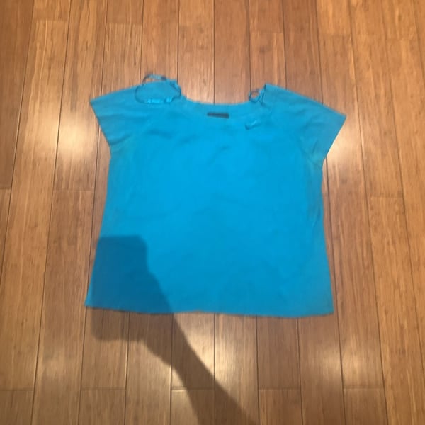Sag Harbor Cotton T-Shirt Size Large Blue Short Sleeve Scoop Neck