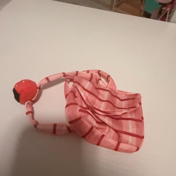 Unbranded Doll Toy Handbag Pink Striped With Ladybug Charm