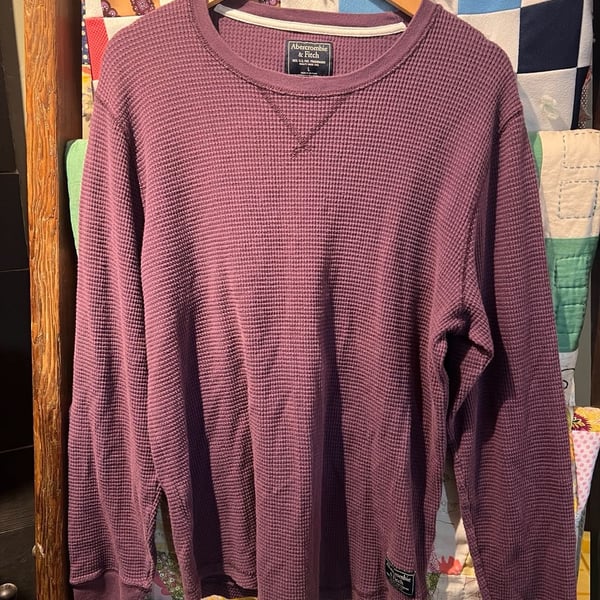 Abercrombie & Fitch Thermal Waffle Long Sleeve Size L Purple