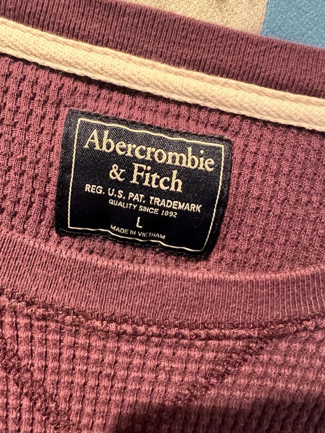 Abercrombie & Fitch Thermal Waffle Long Sleeve Size L Purple 4