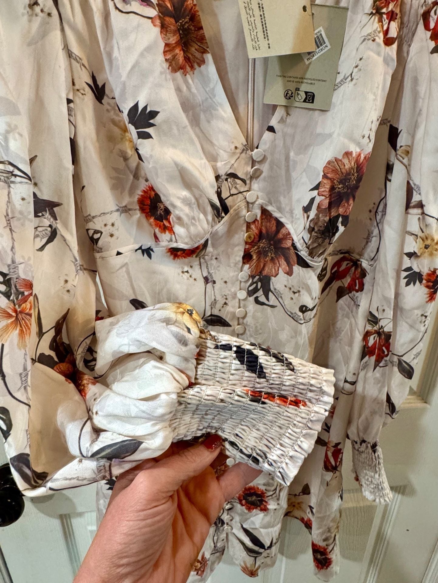 All Saints Auden Dress Size US 2 Unity Ecru White Floral Mini Dress 5