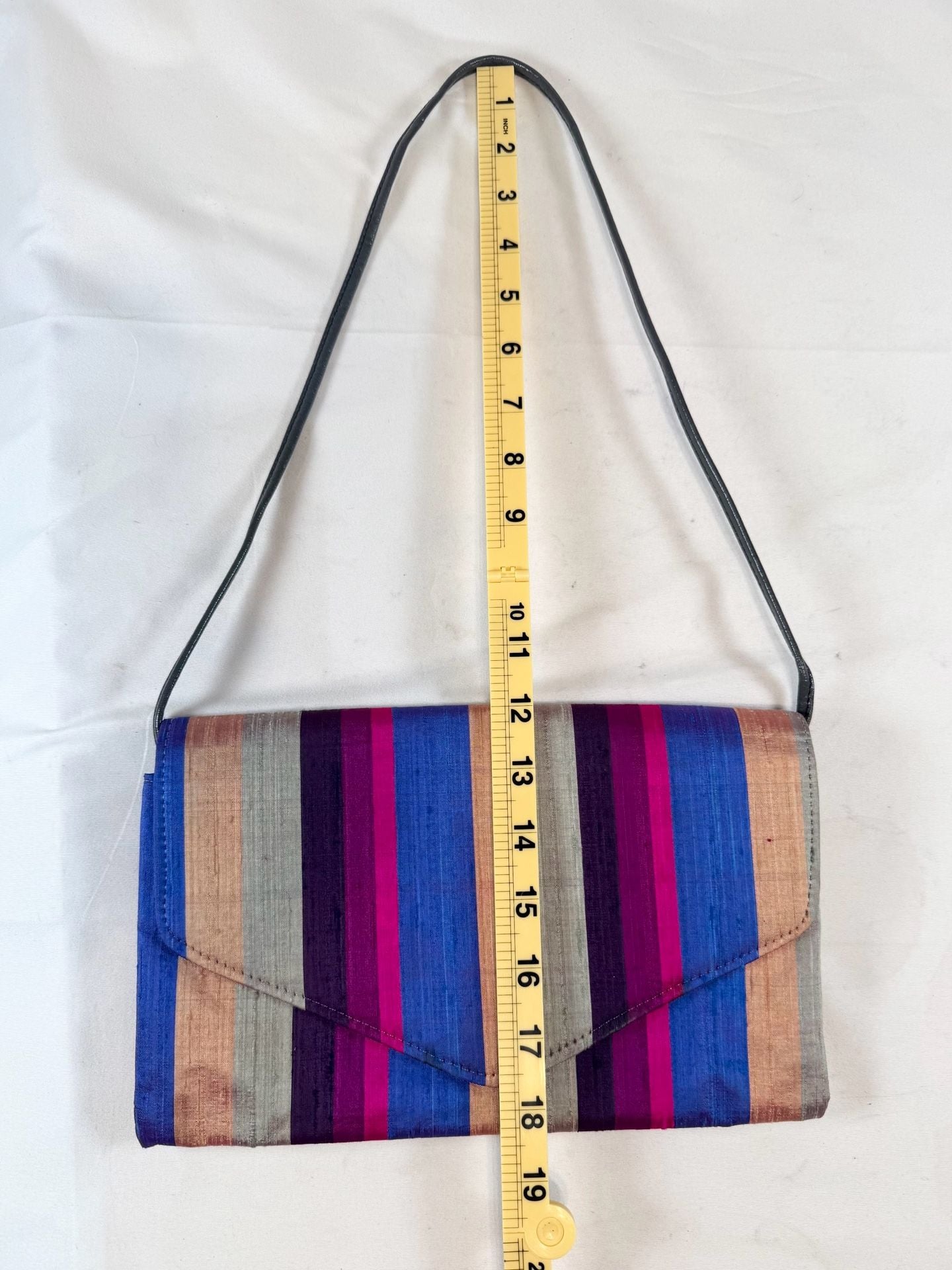 Nuline Striped Silk Clutch Shoulder Bag Multicolor indie vanguard, artisan textile, maximalist, colorful vintage, whimsigoth 8
