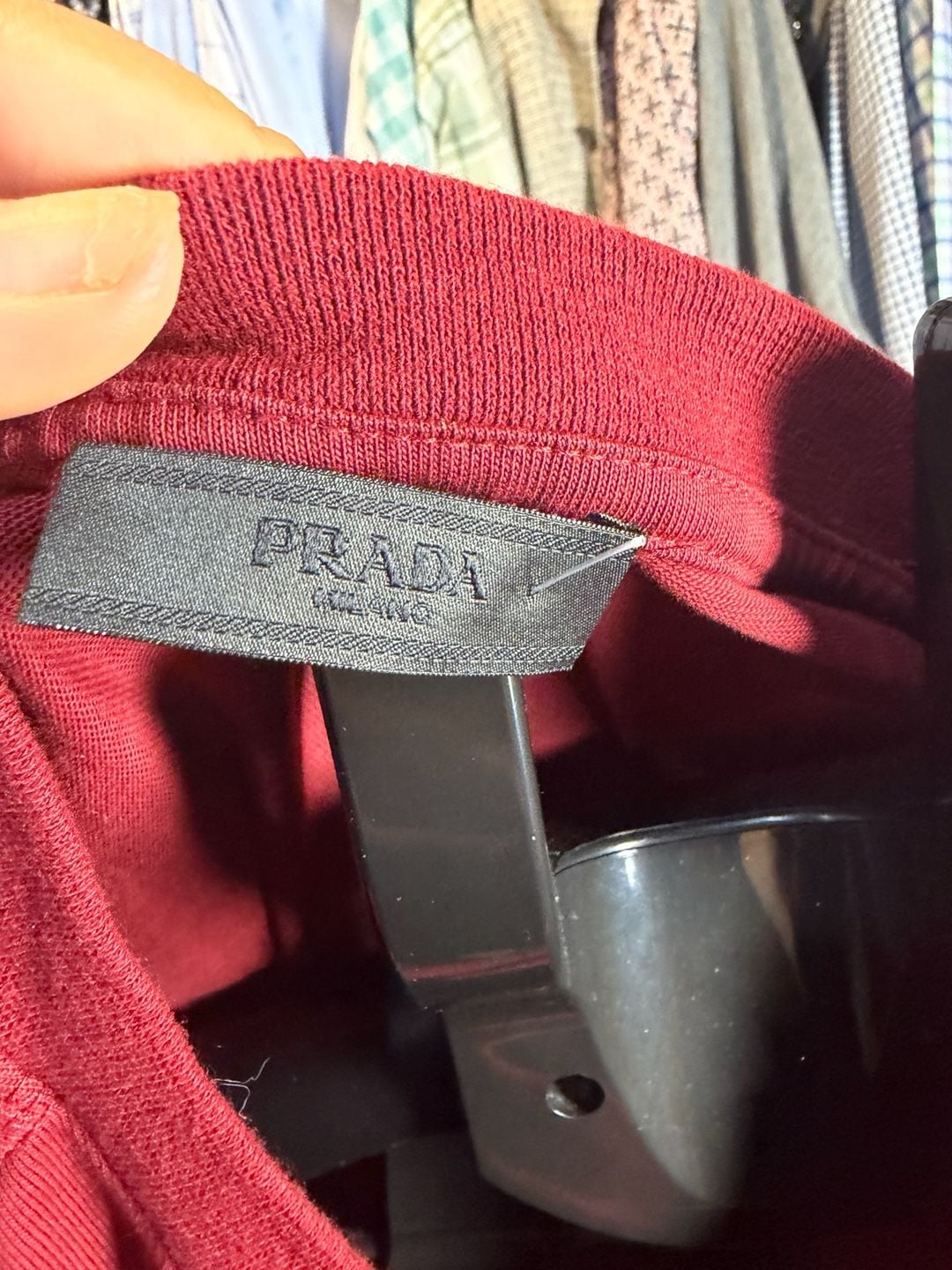 Prada Triangle Logo Cotton T-Shirt Red 9