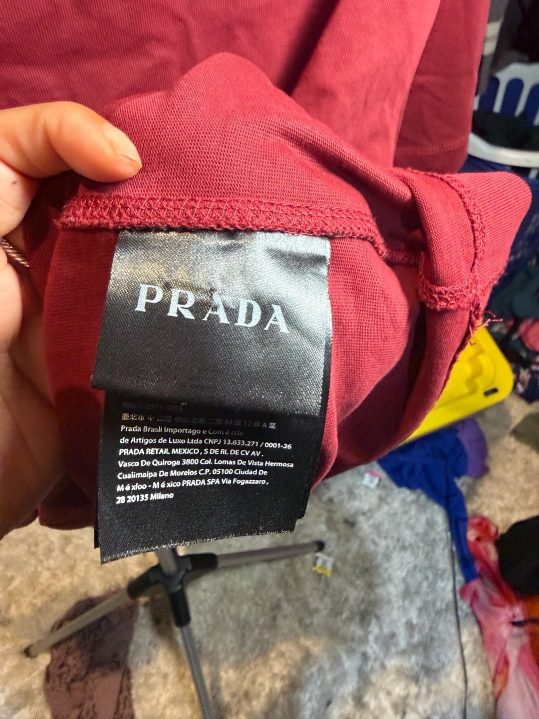 Prada Triangle Logo Cotton T-Shirt Red 10