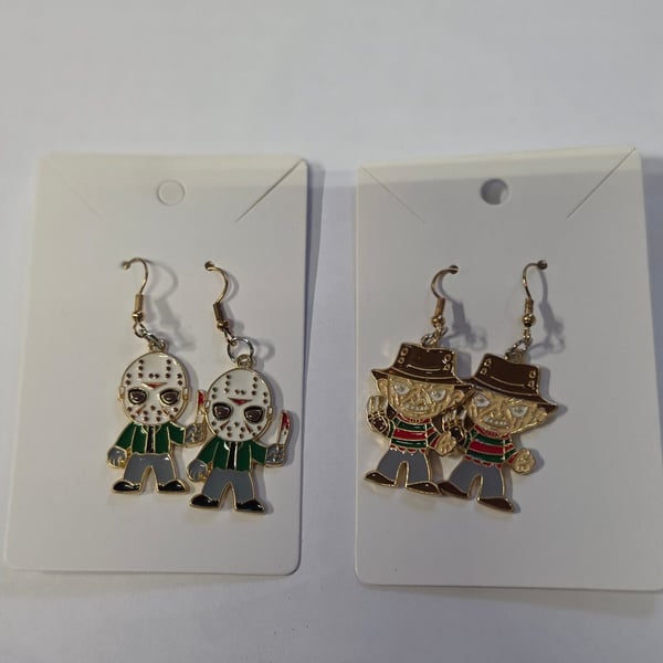 Unbranded Horror Movie Character Enamel Earrings Set