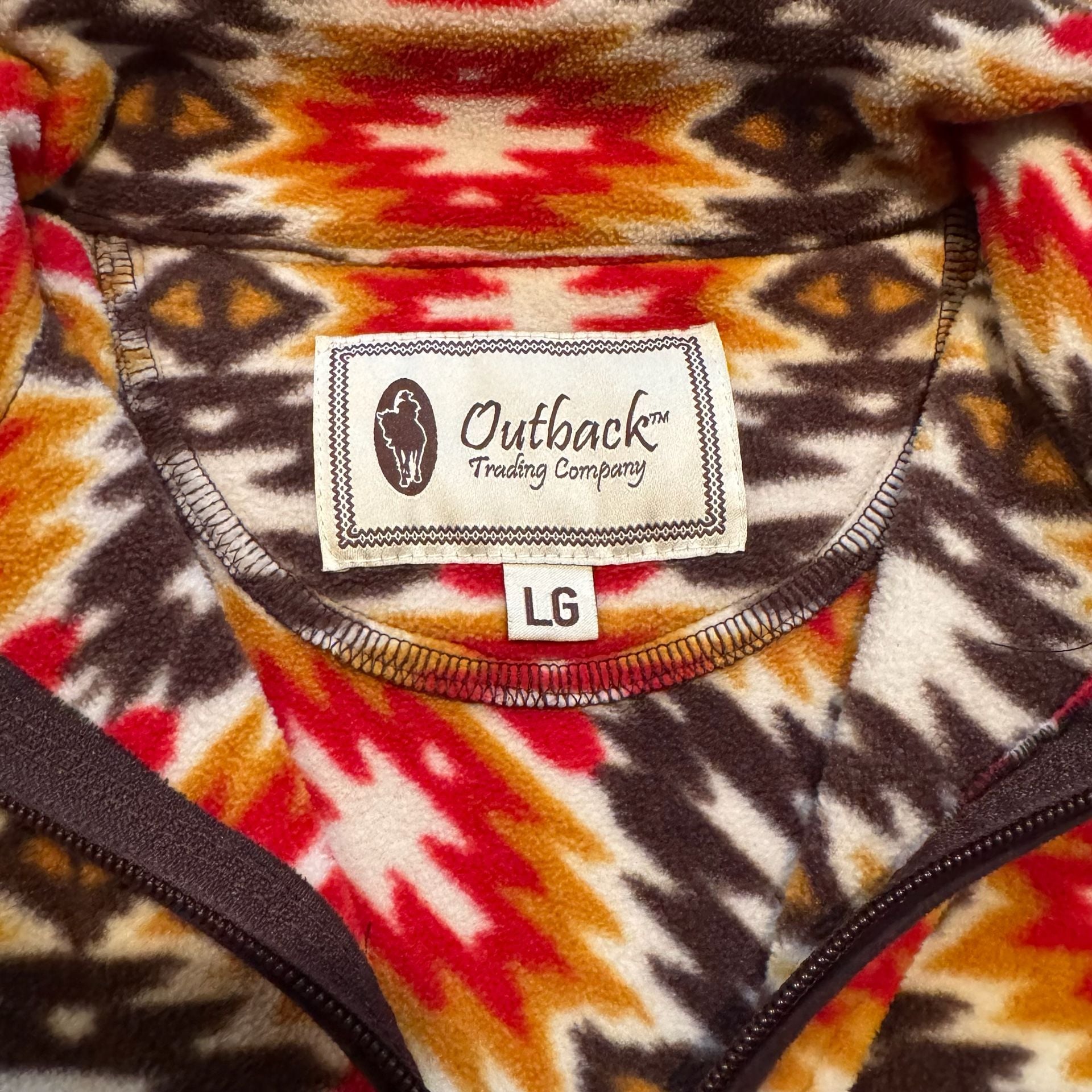 Outback Trading Co Women’s L Southwest Aztec Fleece 1/4 Zip Pullover Western 4