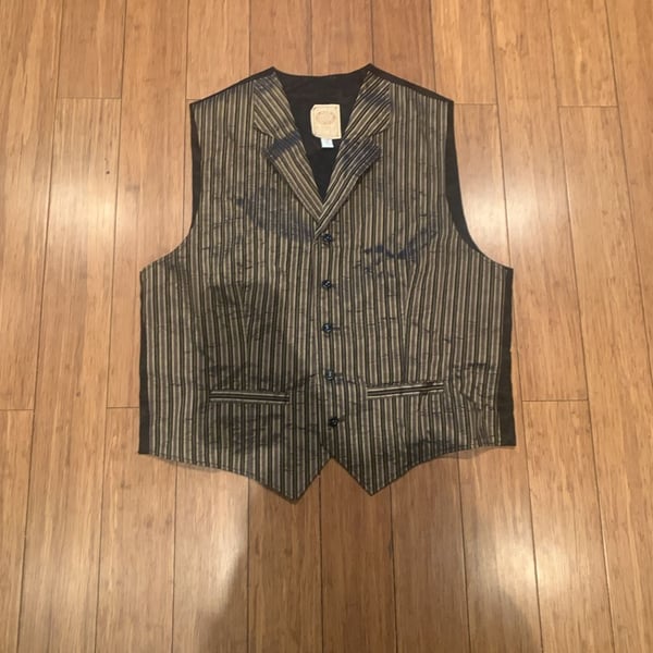 Wah Maker Frontier Clothing Vest Size L Striped Steampunk Waistcoat