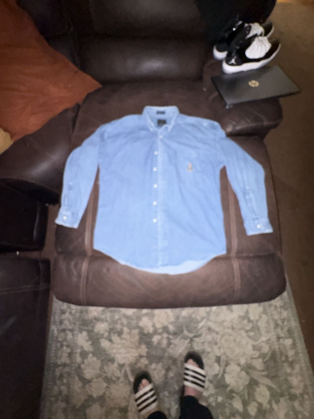 Chaps Ralph Lauren Denim Shirt Blue Crest Long Sleeve Button Down 3