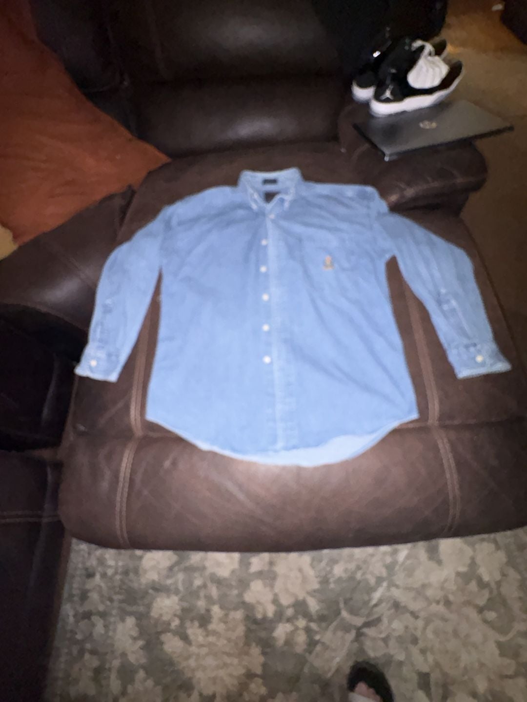 Chaps Ralph Lauren Denim Shirt Blue Crest Long Sleeve Button Down 4