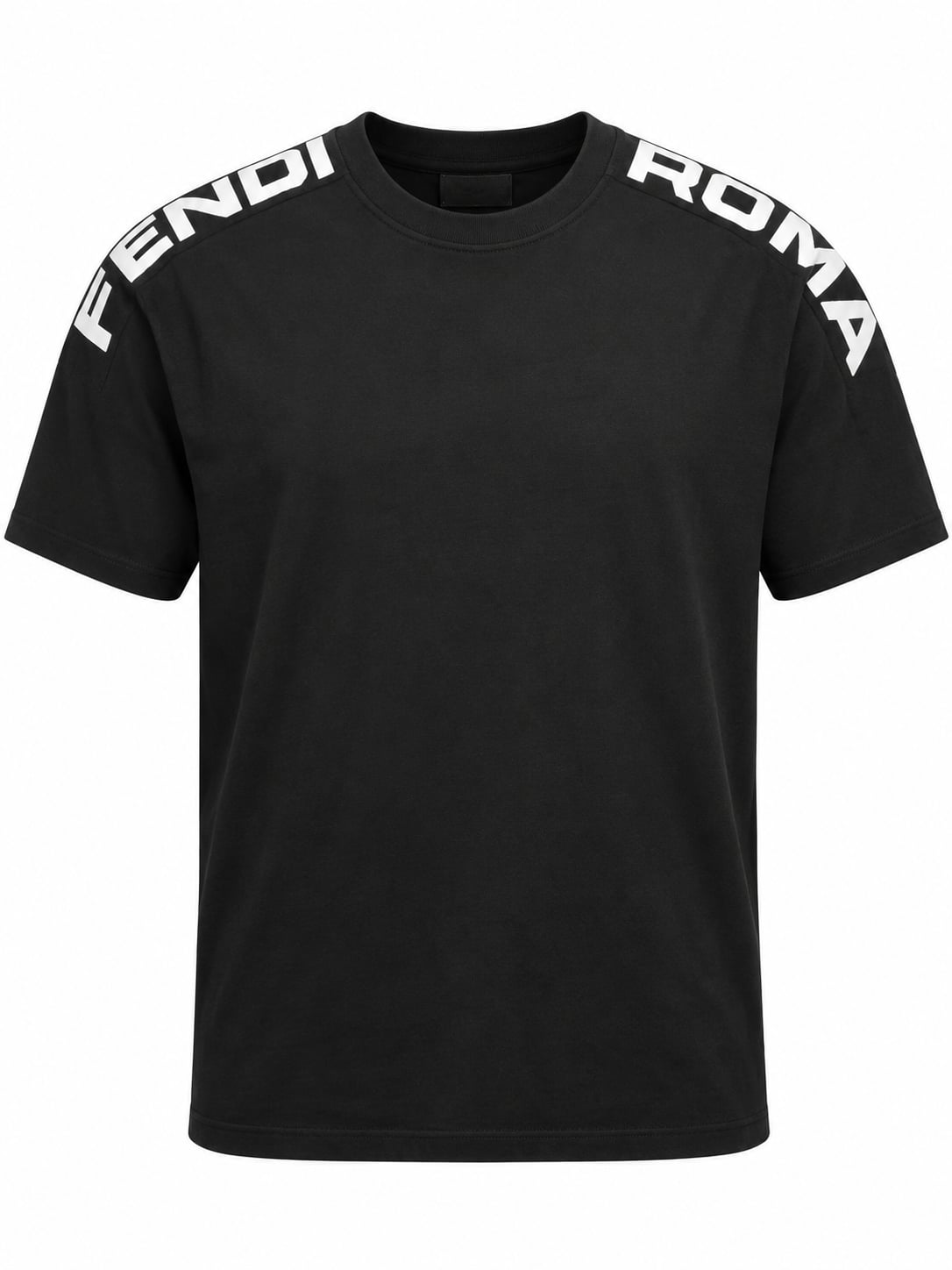 Fendi Logo T-Shirt Size L Black Cotton Short Sleeve 2