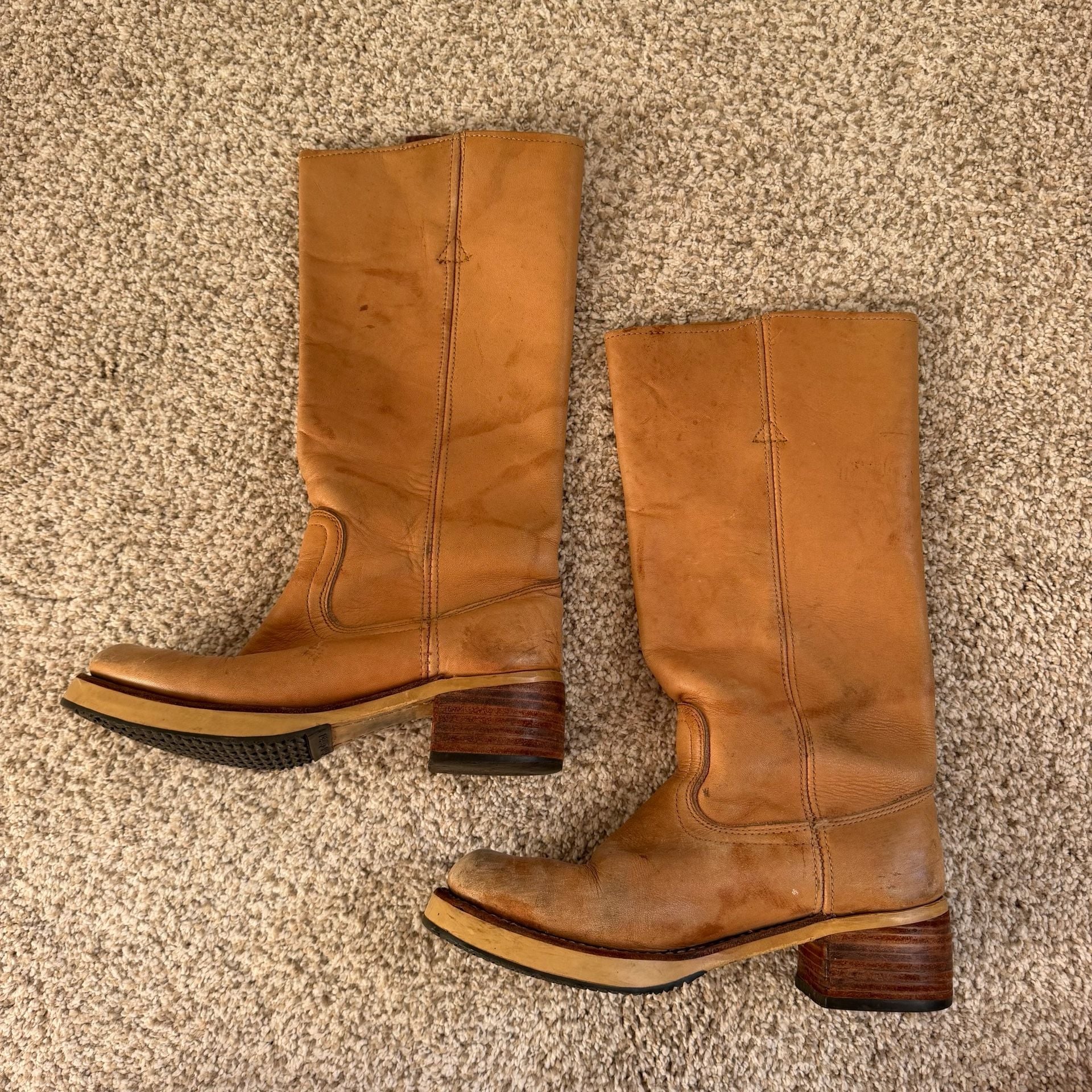 Vintage Tan Campus Boots (8) 7