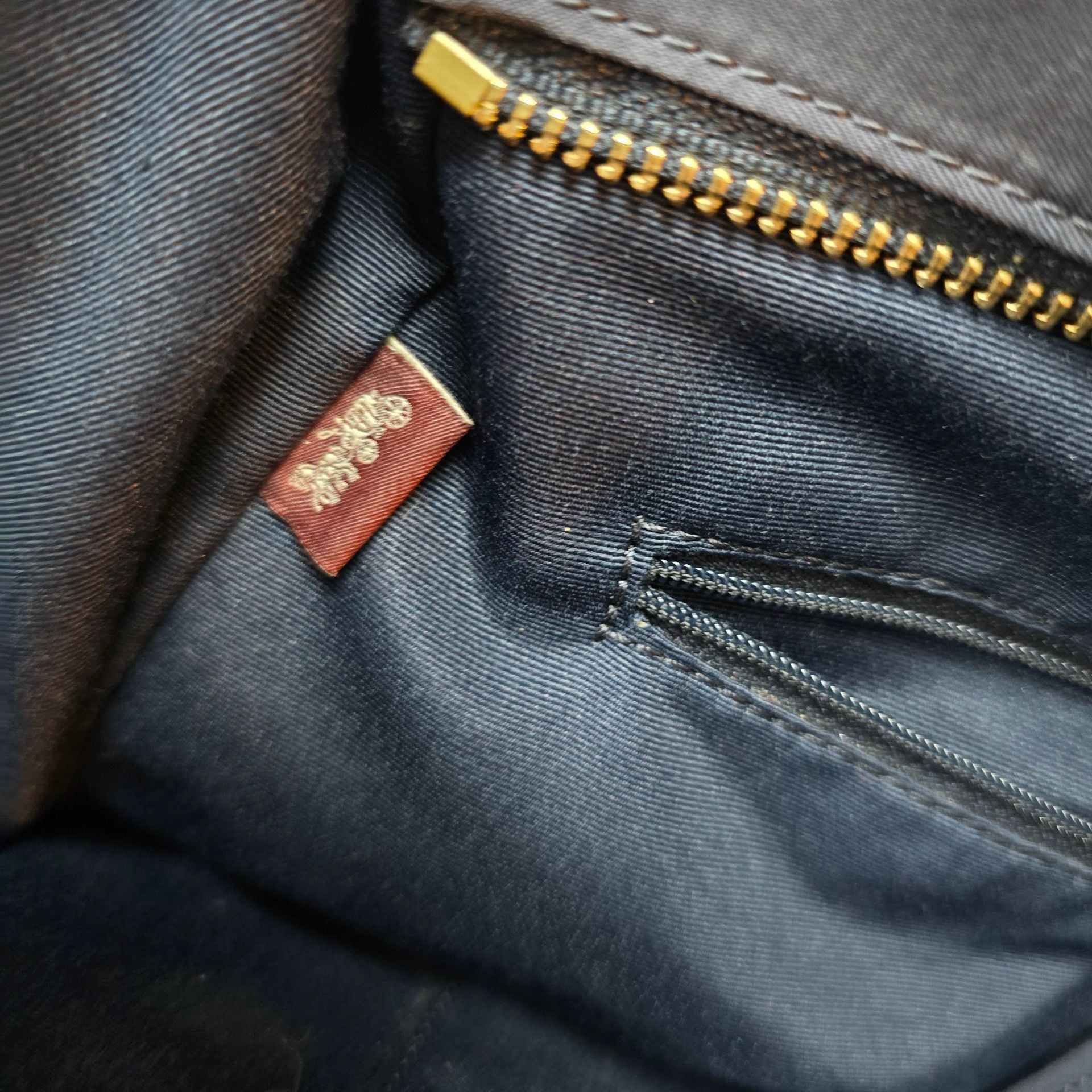 Coach Court Tote With Ruching Midnight Blue Nylon Bag 8