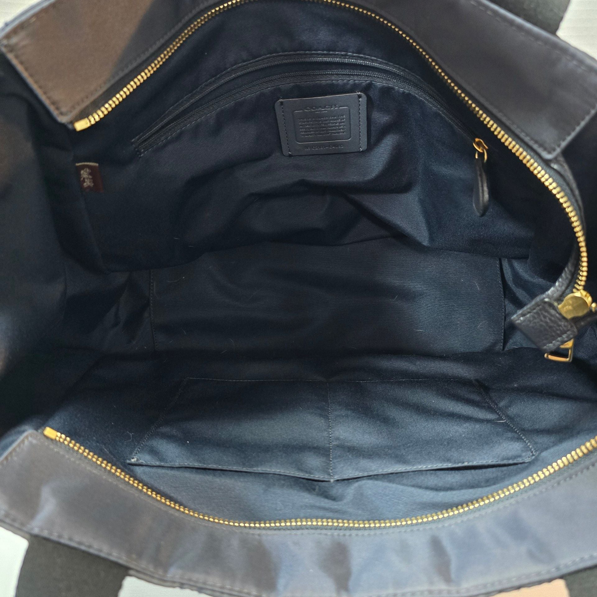Coach Court Tote With Ruching Midnight Blue Nylon Bag 9