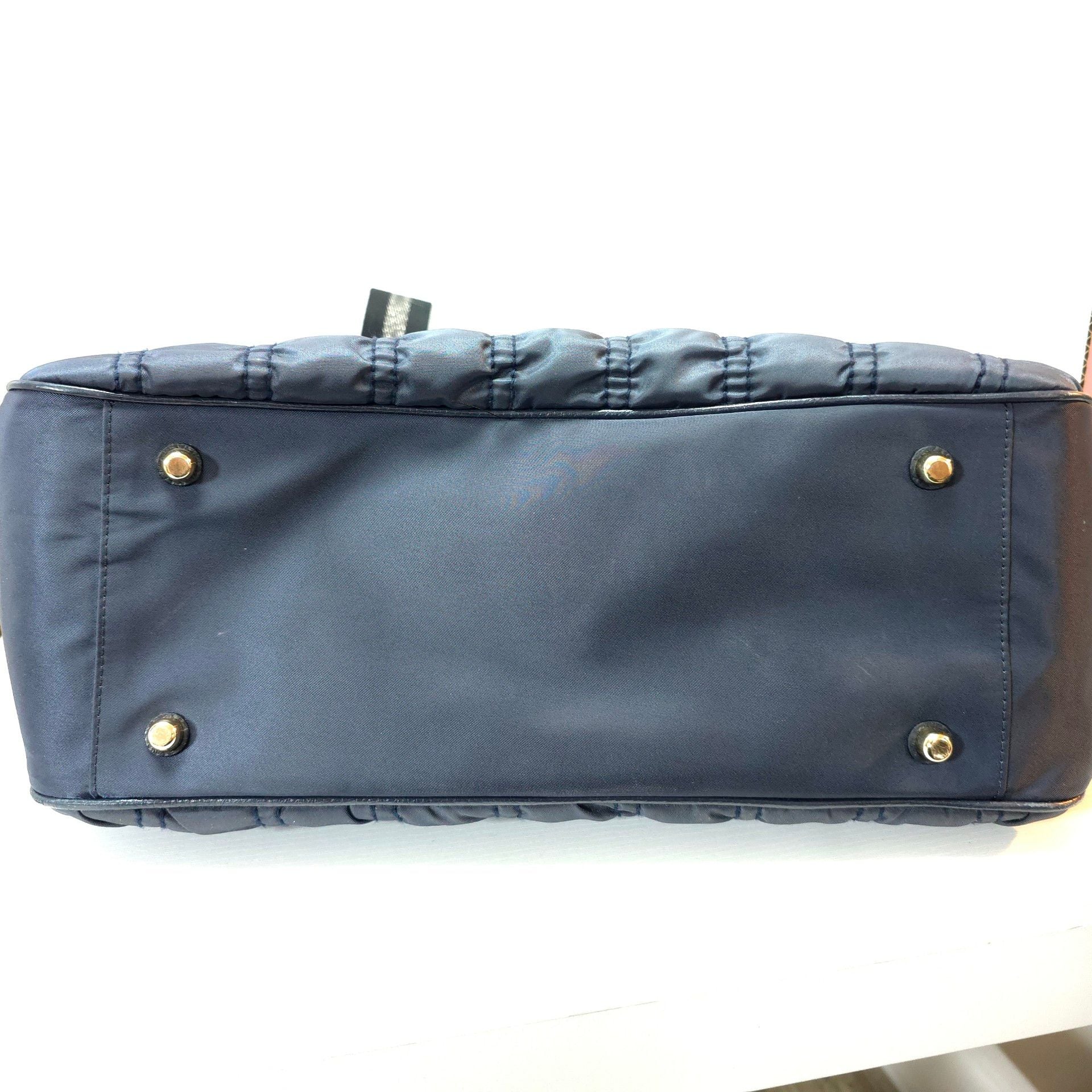 Coach Court Tote With Ruching Midnight Blue Nylon Bag 11