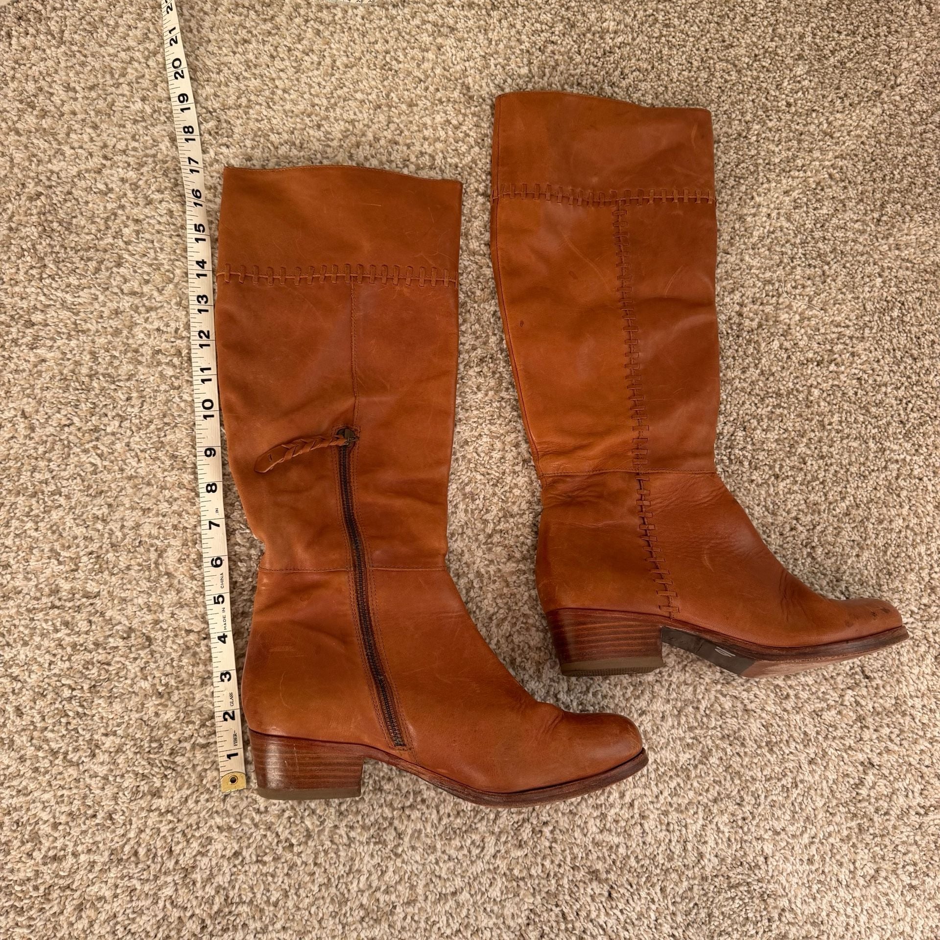 Vintage Tan Leather Campus Boots 6