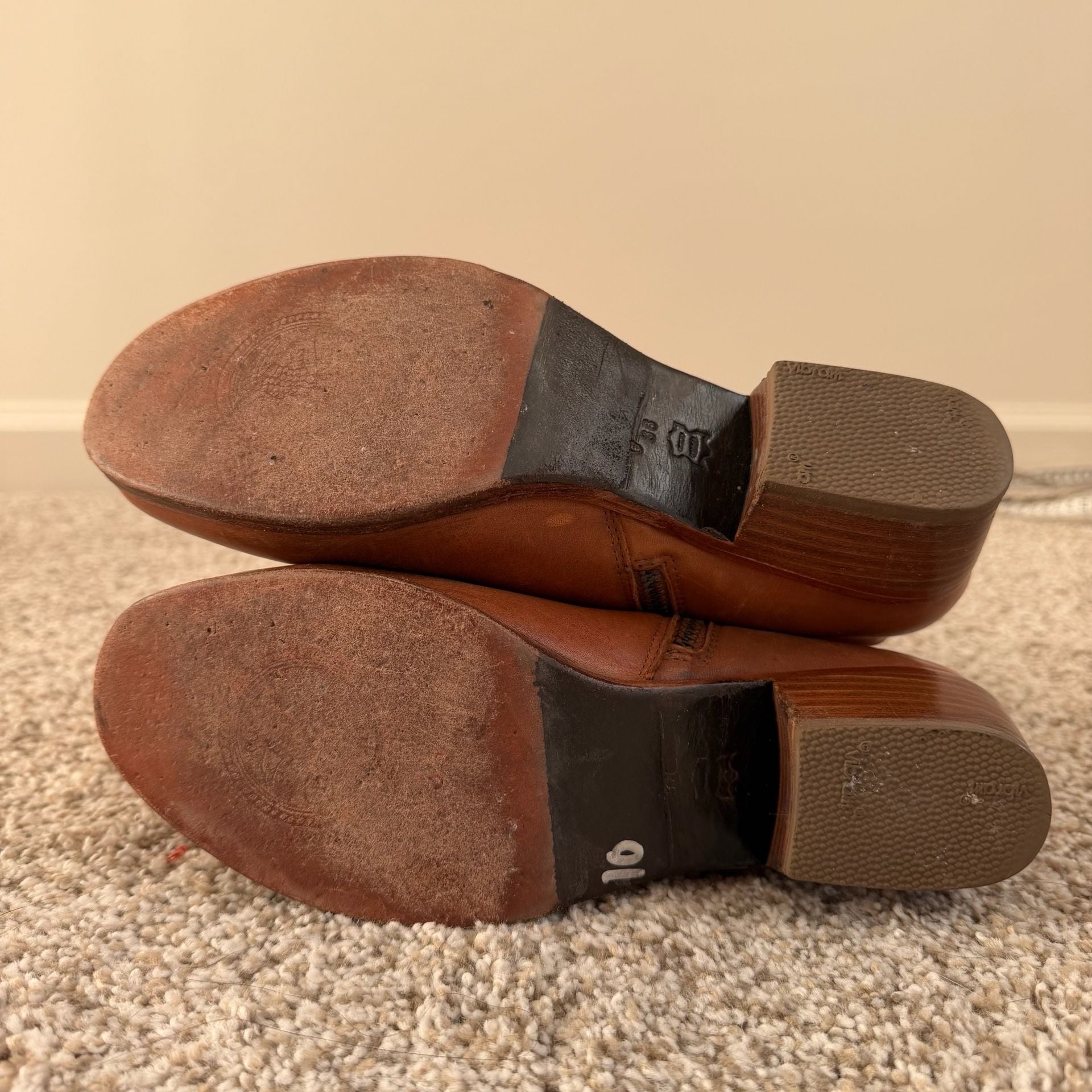 Vintage Tan Leather Campus Boots 9