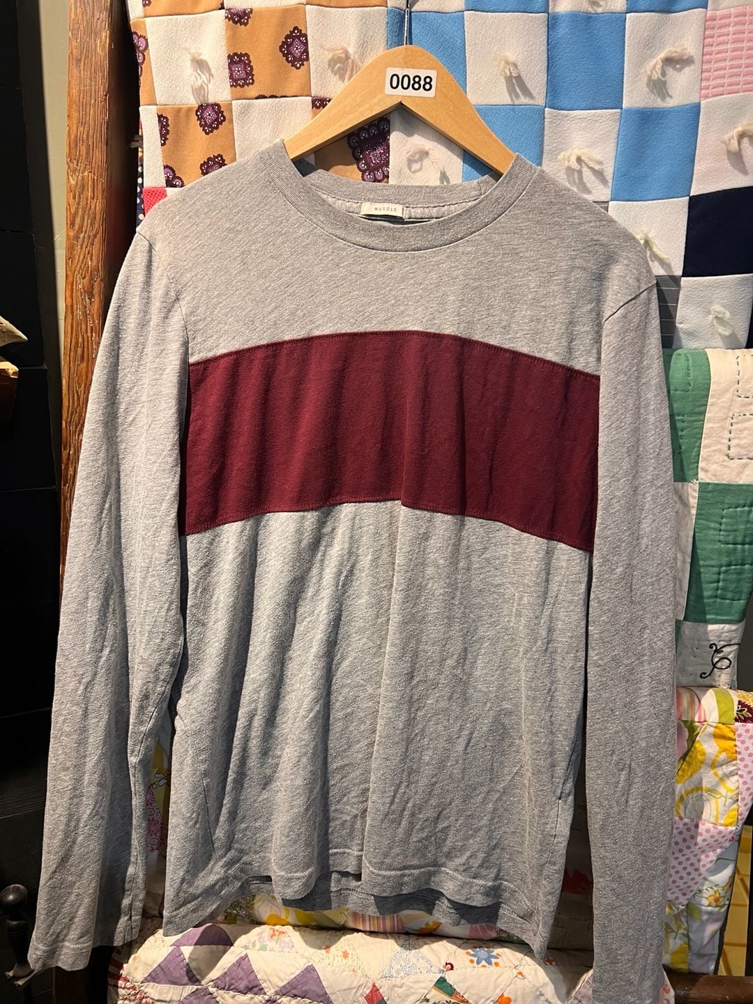 Abercrombie & Fitch Muscle Long Sleeve T-Shirt Size L Gray 2