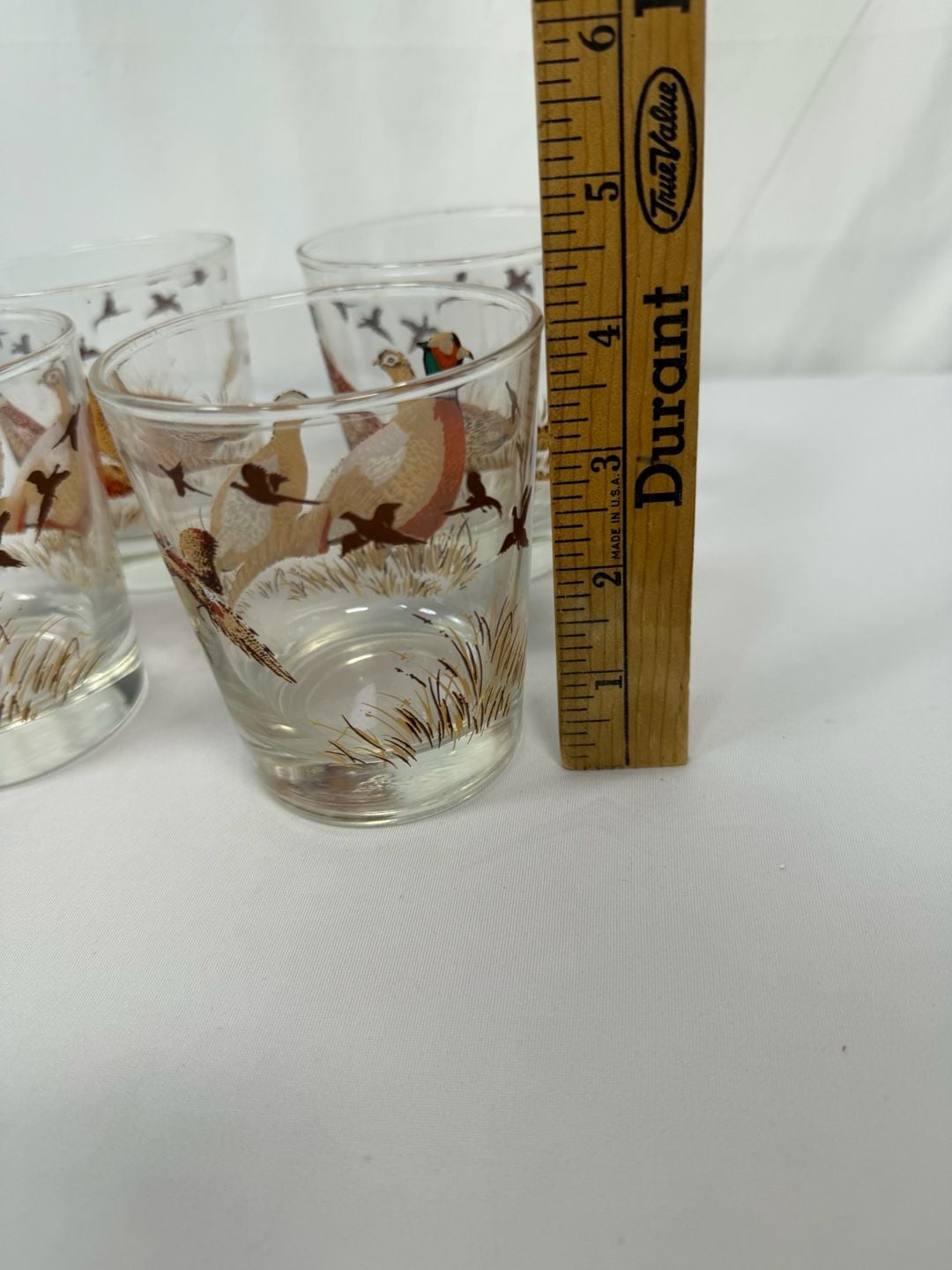 Vintage Libbey Pheasant Hunting Barware Juice Glasses Set of 4 6