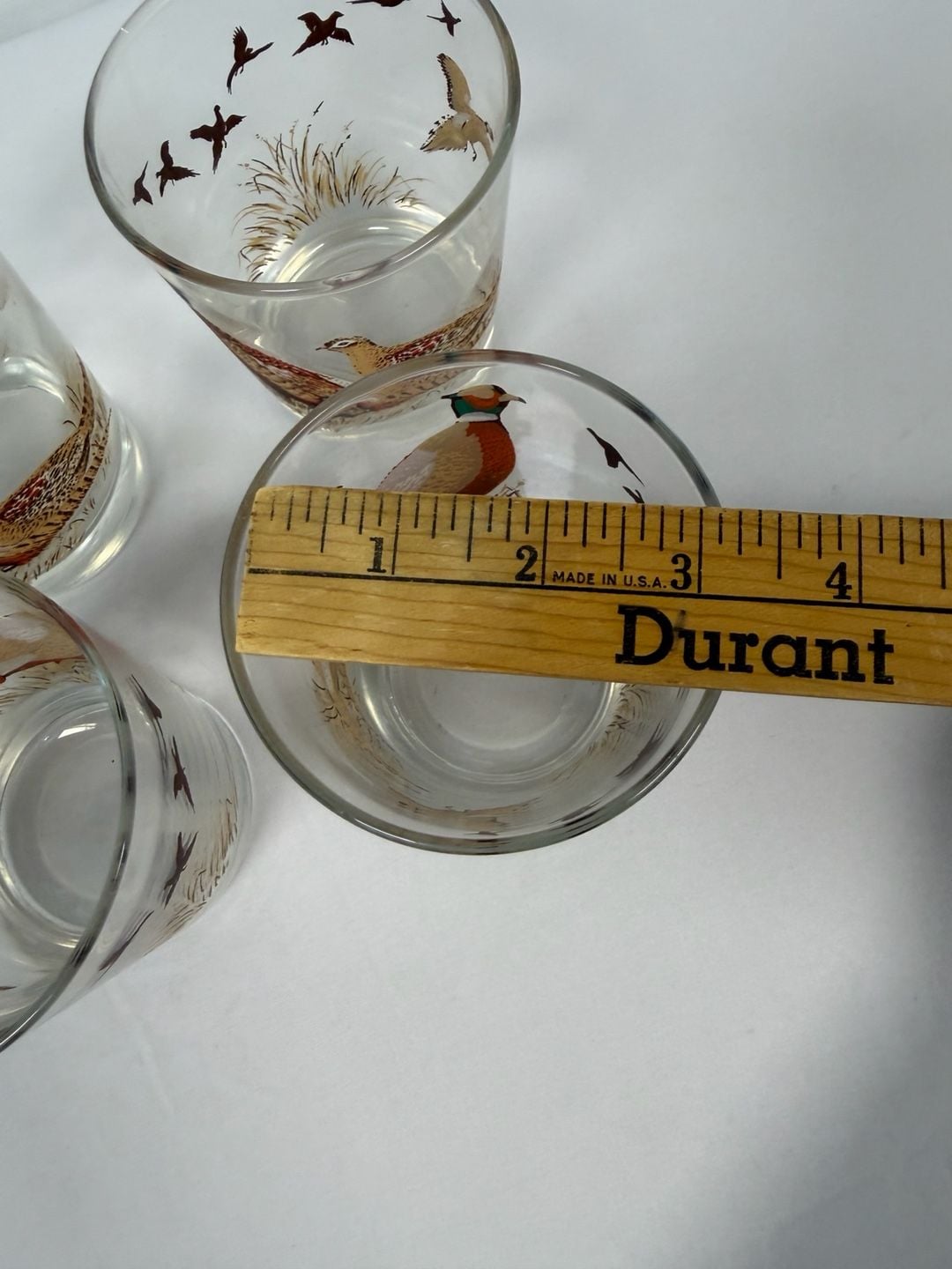 Vintage Libbey Pheasant Hunting Barware Juice Glasses Set of 4 7