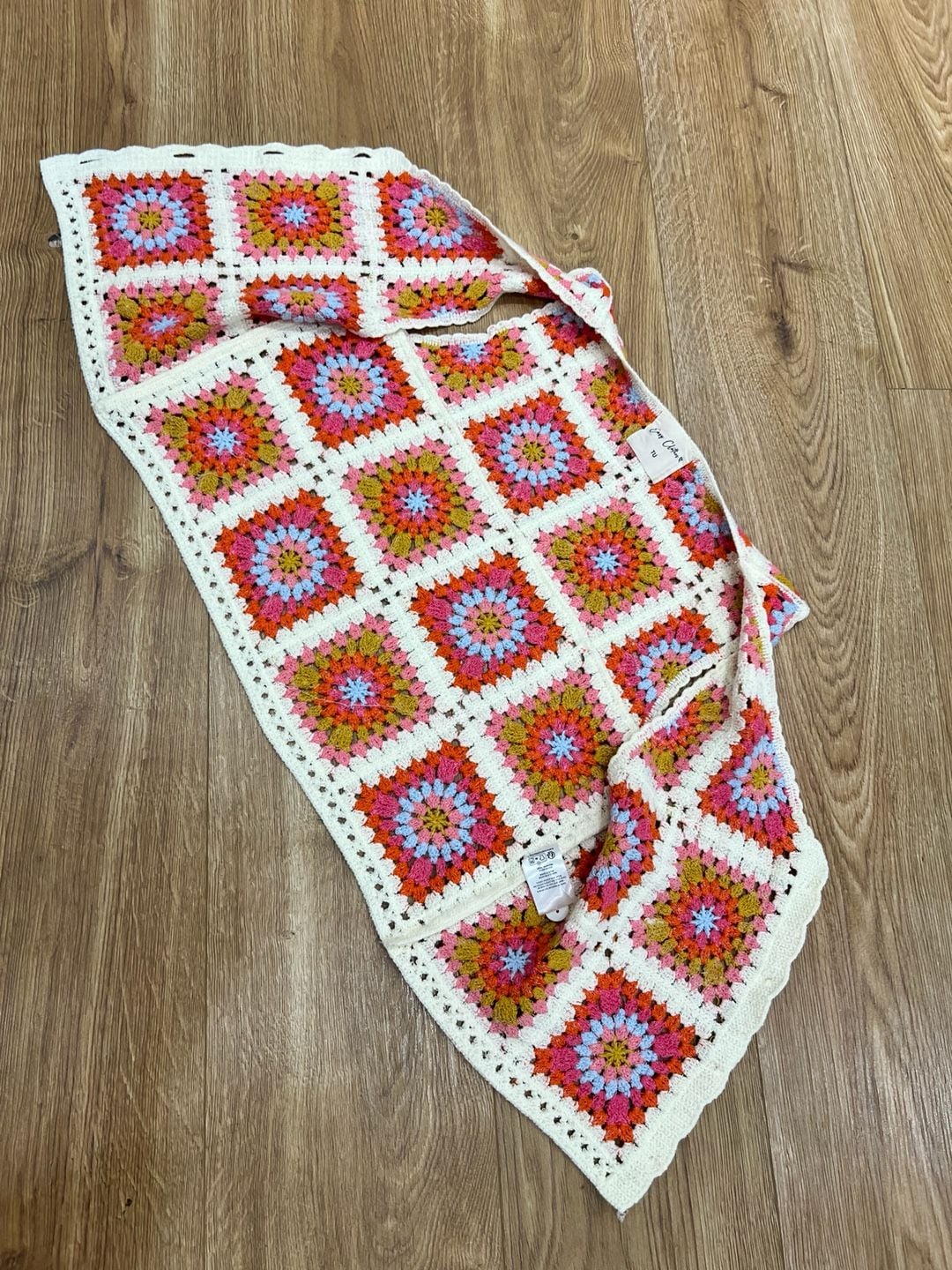 Easy Clothes Aimee Crochet Vest TU Multi Color Granny Square Cardigan 7