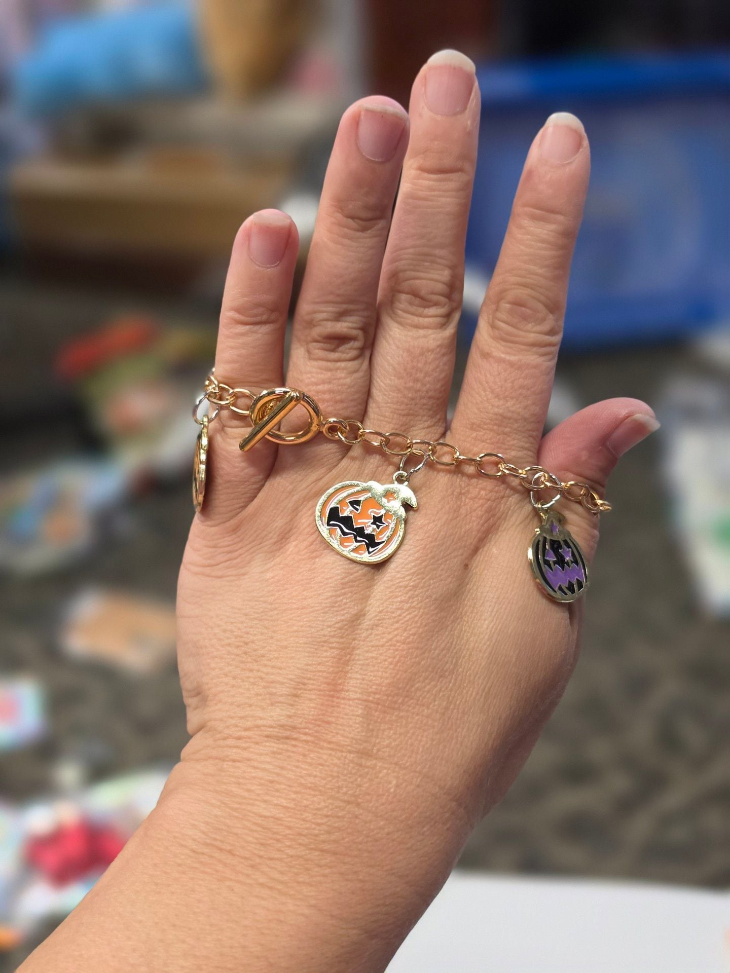 Halloween Beaded Charm Bracelet And Keychain Set 4