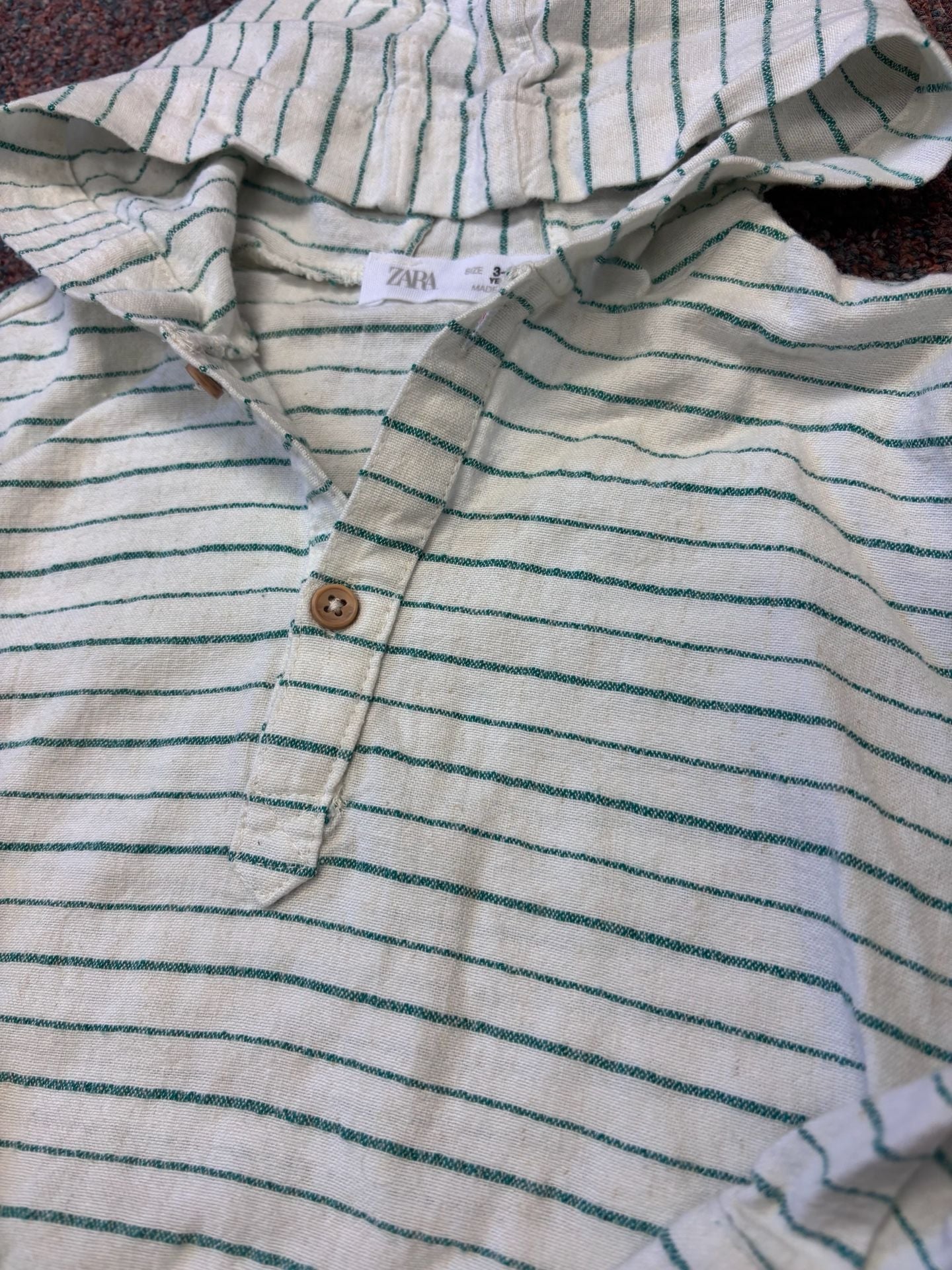 Zara Striped Hooded Shirt Size 3-4 Years 3