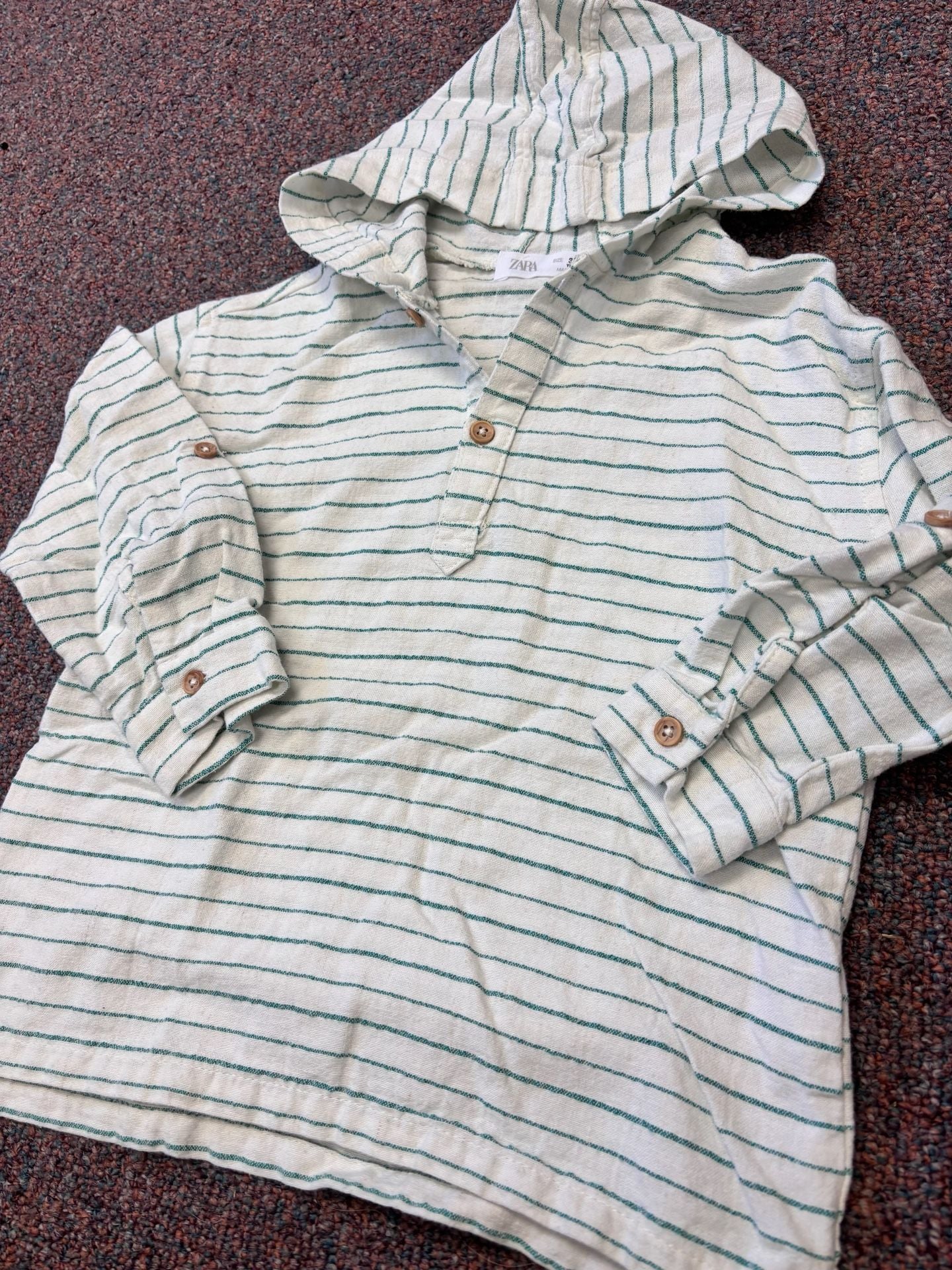 Zara Striped Hooded Shirt Size 3-4 Years 5