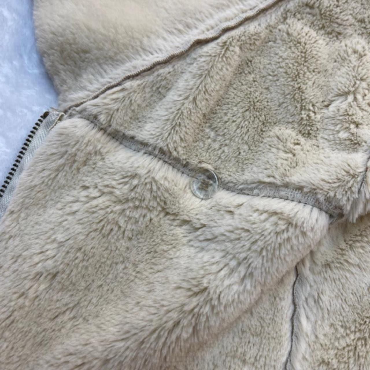 Cupio Faux Suede Vest Size S Tan Sherpa Lined Full Zip Draped Collar 5