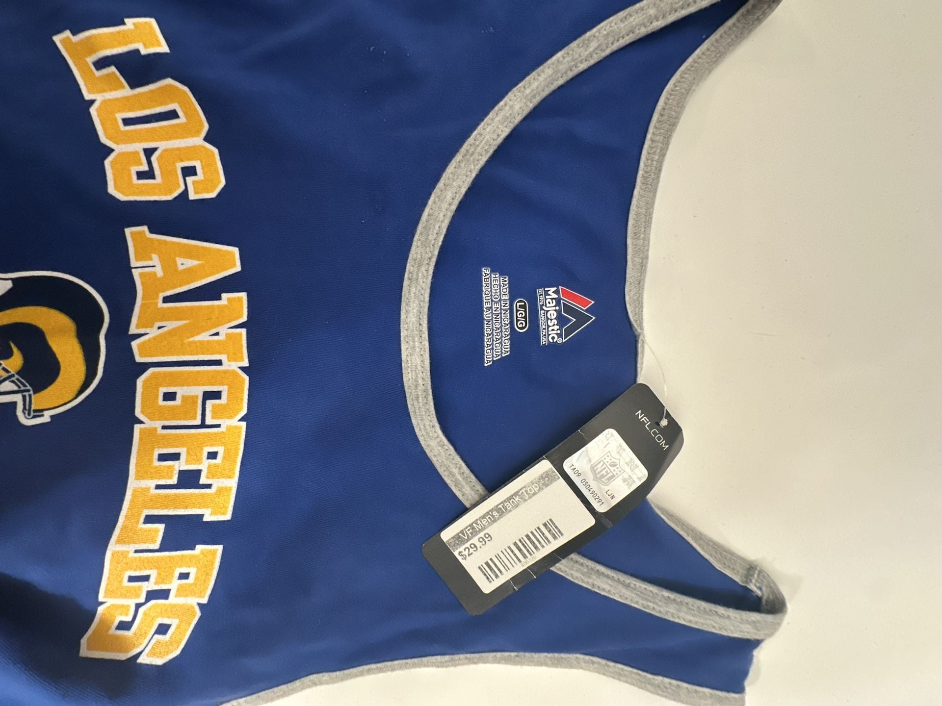 Majestic Los Angeles Rams Tank Top NFL Football small blemish can be removed with a wash 4