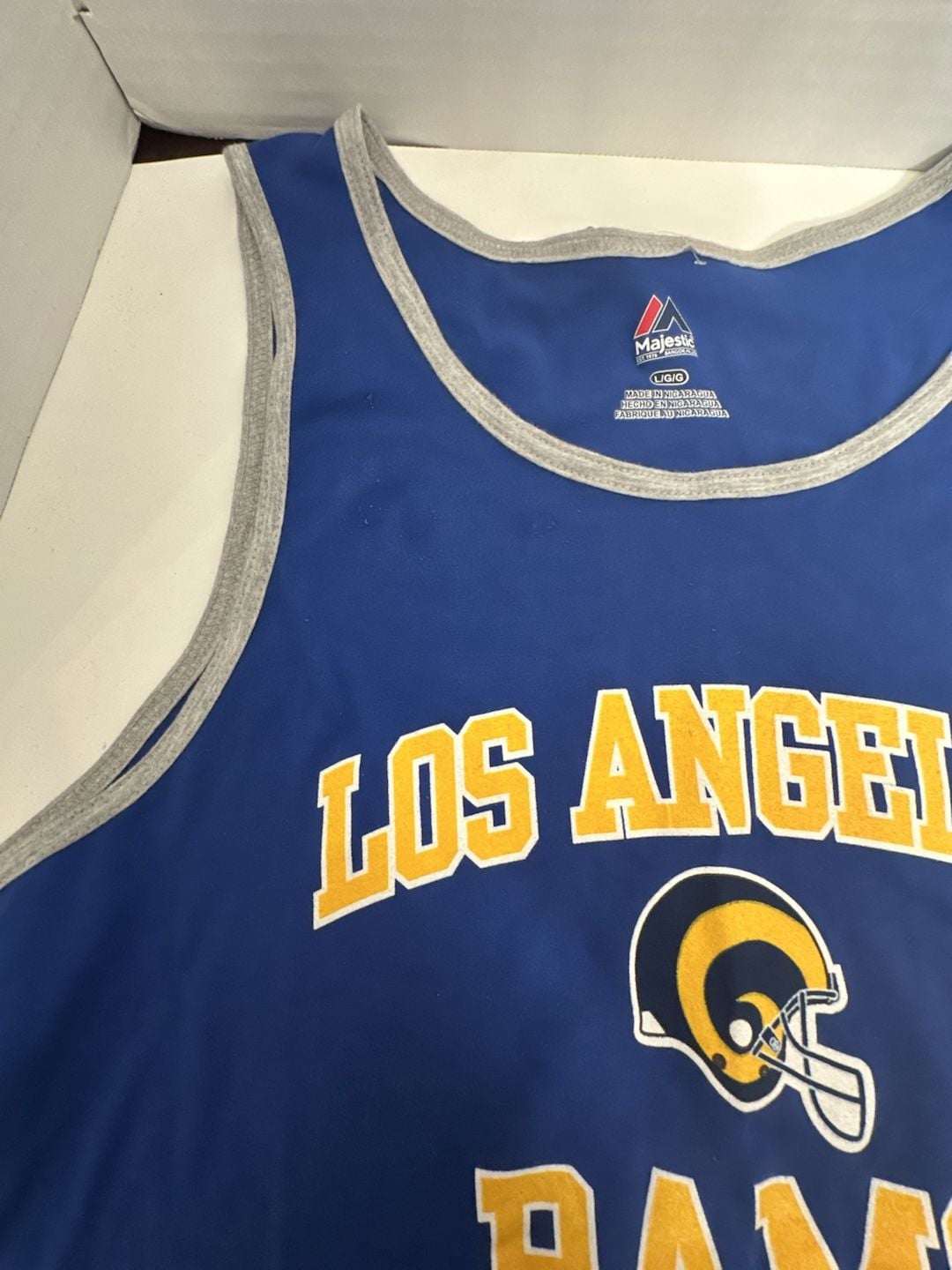 Majestic Los Angeles Rams Tank Top NFL Football small blemish can be removed with a wash 5