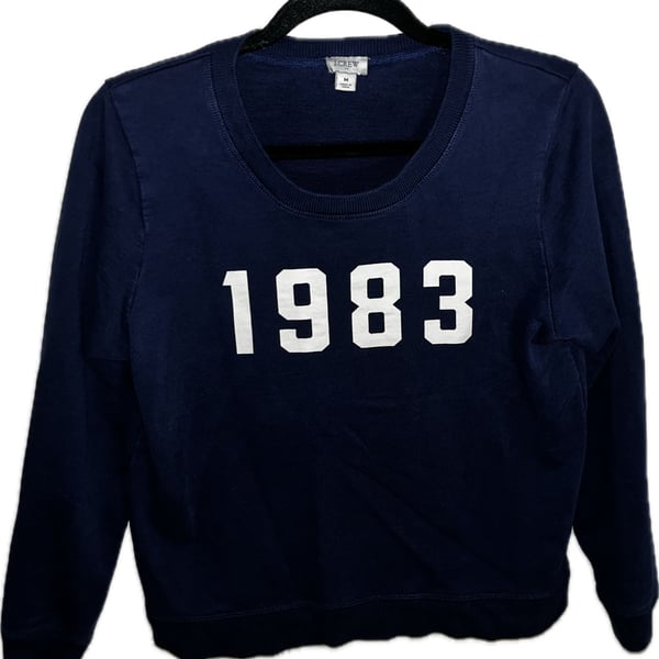 J. Crew 1983 Sweatshirt Size M Navy Blue Cotton