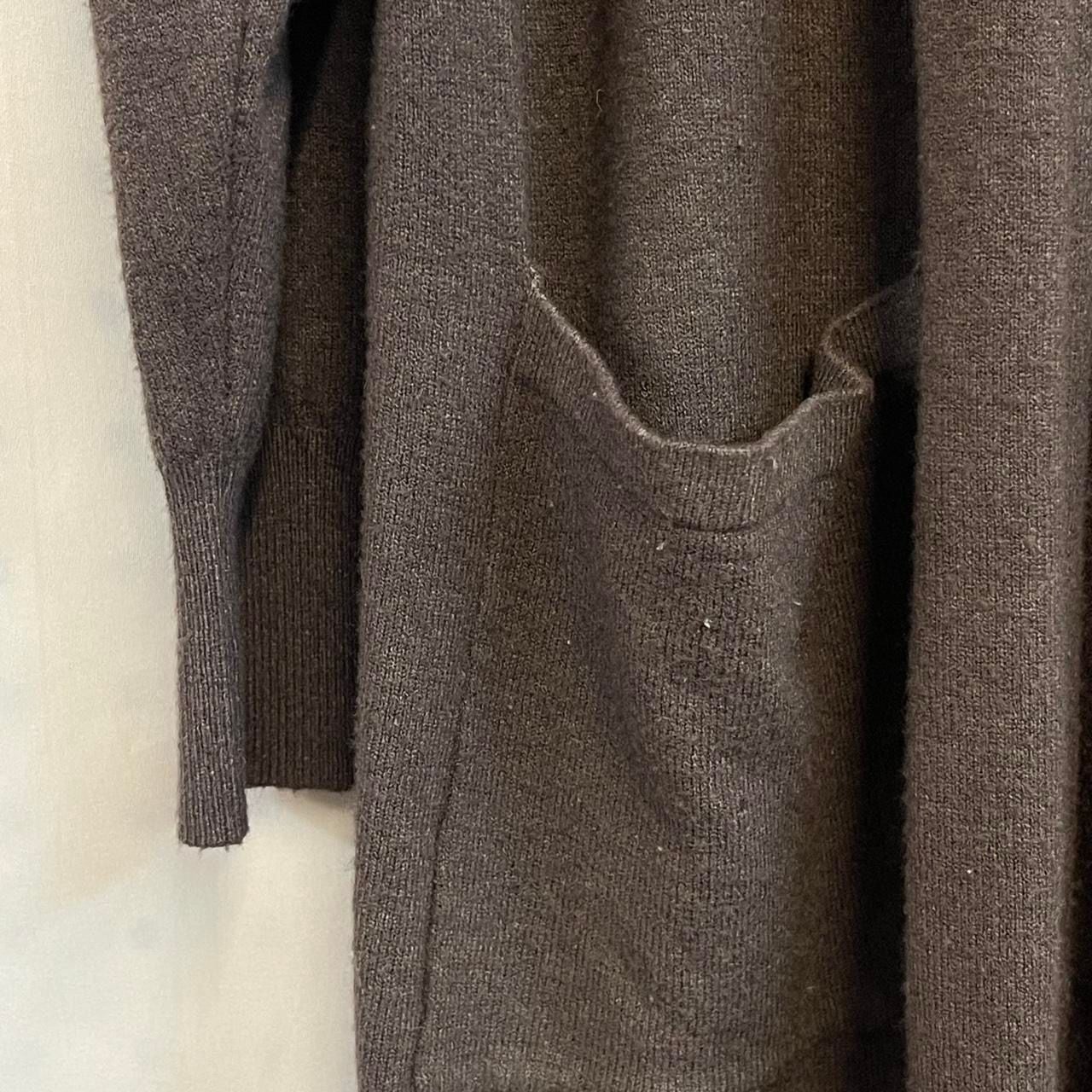 Flying Tomato Size L Large 12-14 Long Cardigan Brown Knit Pockets Open Front 4