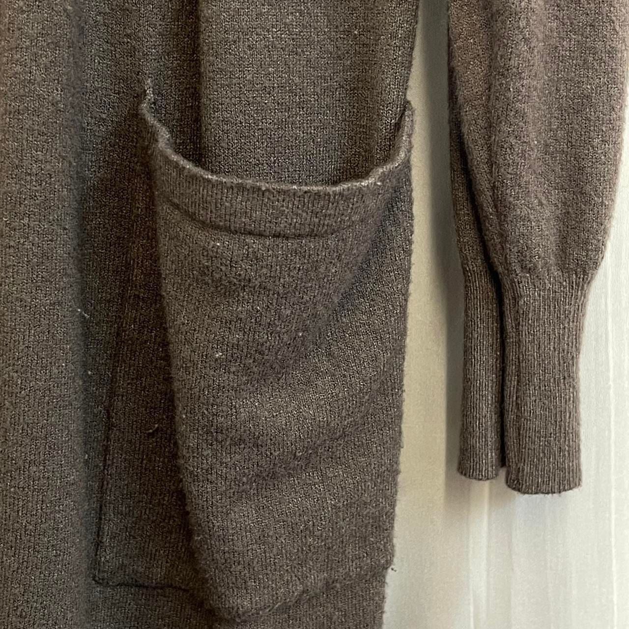 Flying Tomato Size L Large 12-14 Long Cardigan Brown Knit Pockets Open Front 5