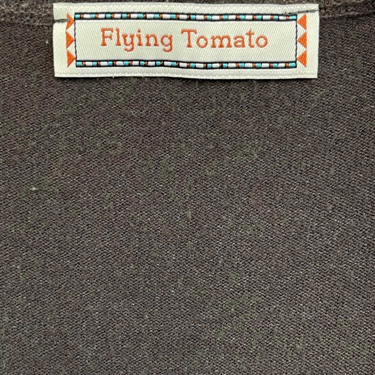Flying Tomato Size L Large 12-14 Long Cardigan Brown Knit Pockets Open Front 6