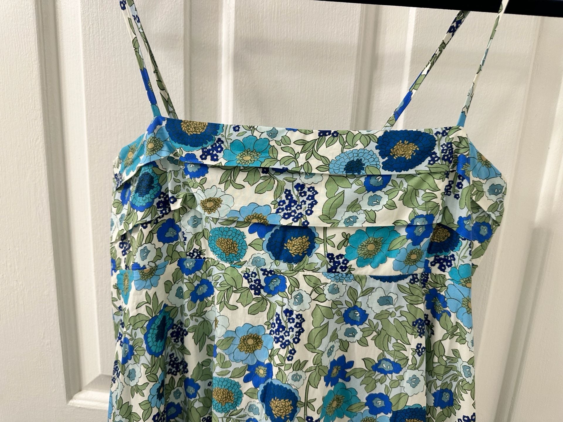 ALÉMAIS Pam Tiered Maxi Dress Blue Floral Organic Cotton New With Tags 4