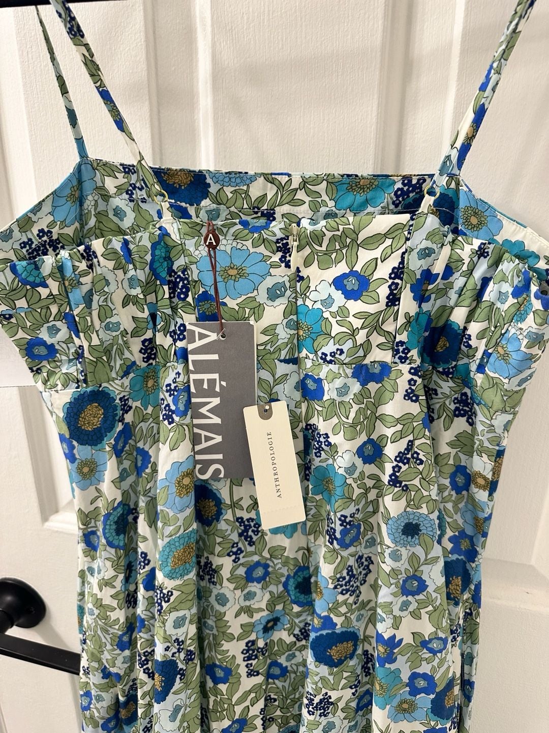 ALÉMAIS Pam Tiered Maxi Dress Blue Floral Organic Cotton New With Tags 5