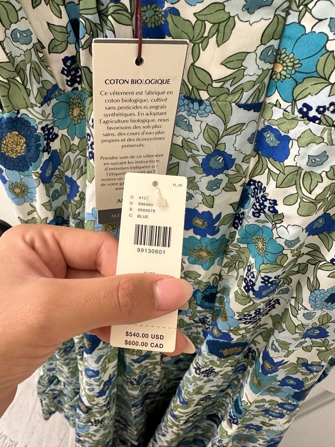 ALÉMAIS Pam Tiered Maxi Dress Blue Floral Organic Cotton New With Tags 7