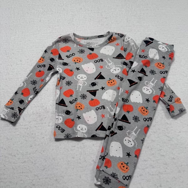 Chickpea Baby Halloween Ghost Pumpkin Pajama Set Size 18M