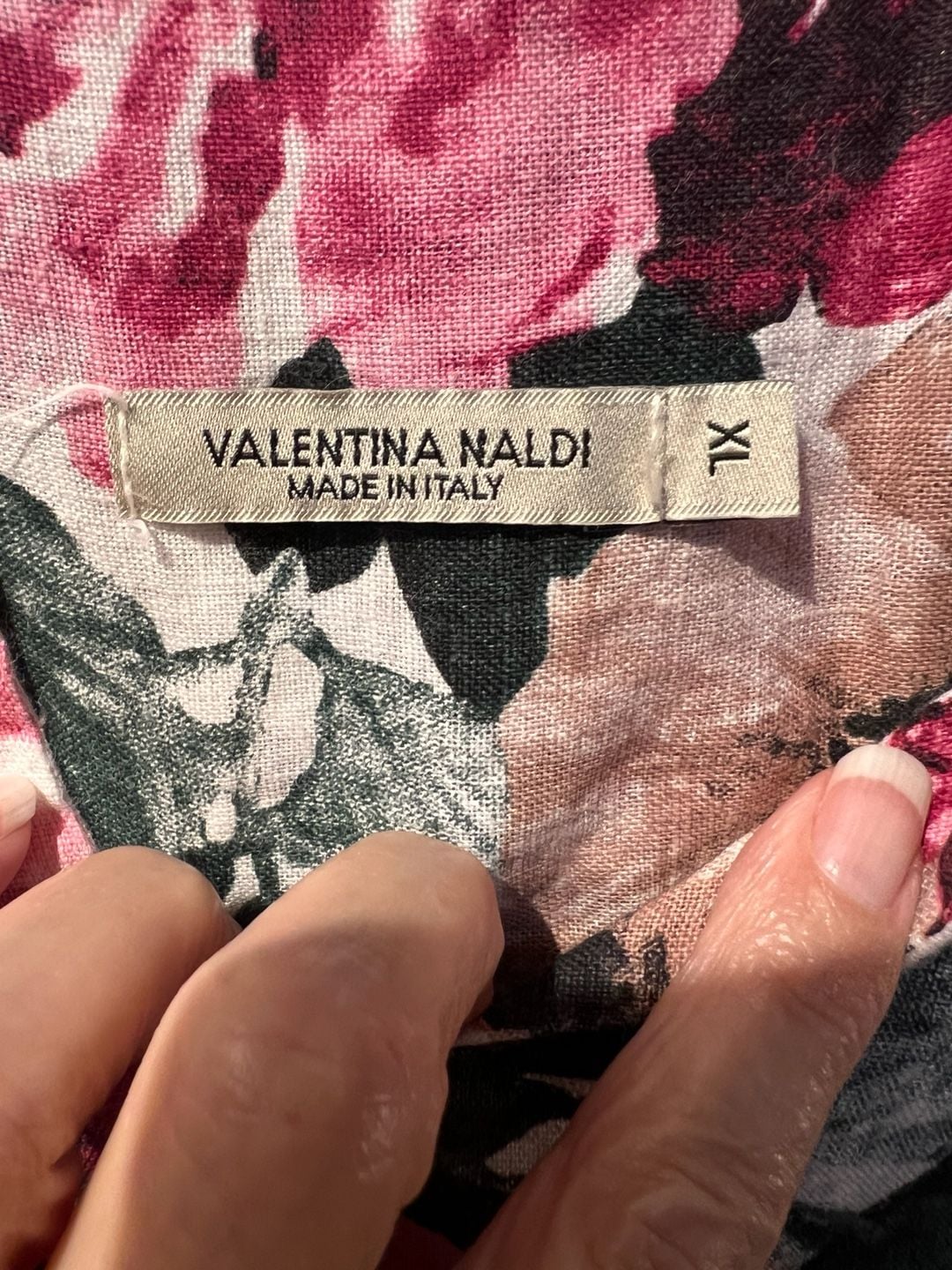 Valentina Naldi Floral Tunic Dress Size XL 100% Linen Made in Italy 4