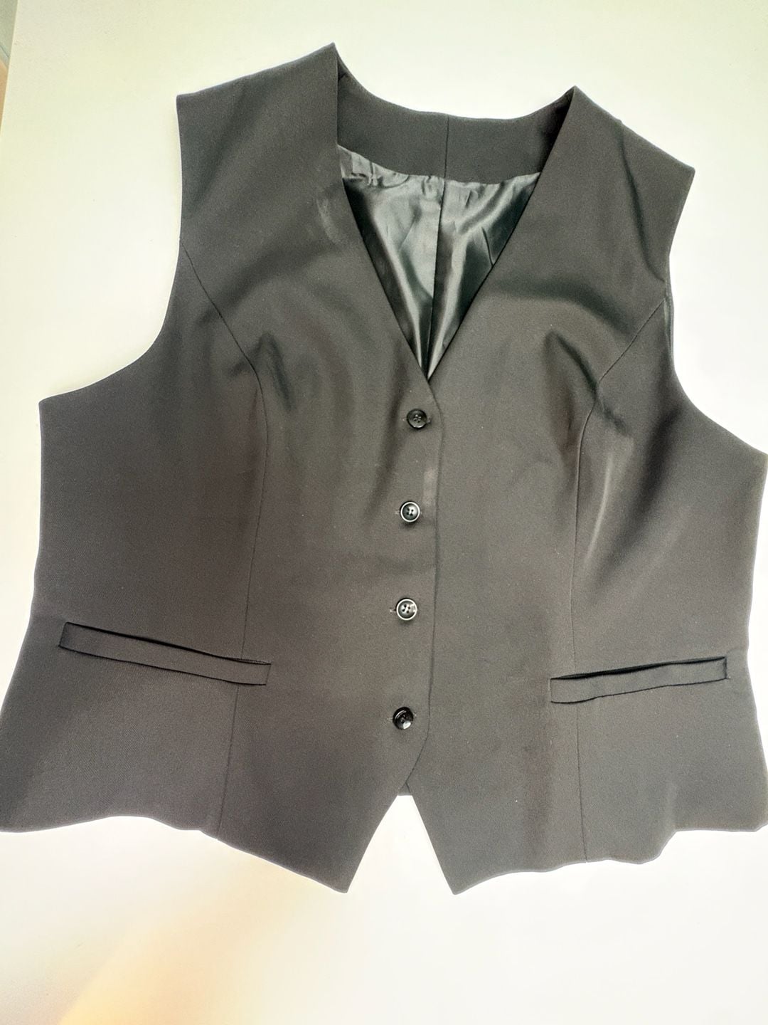 Faucome Women's Suit Vest Size XXL Black V-Neck Fully Lined 2